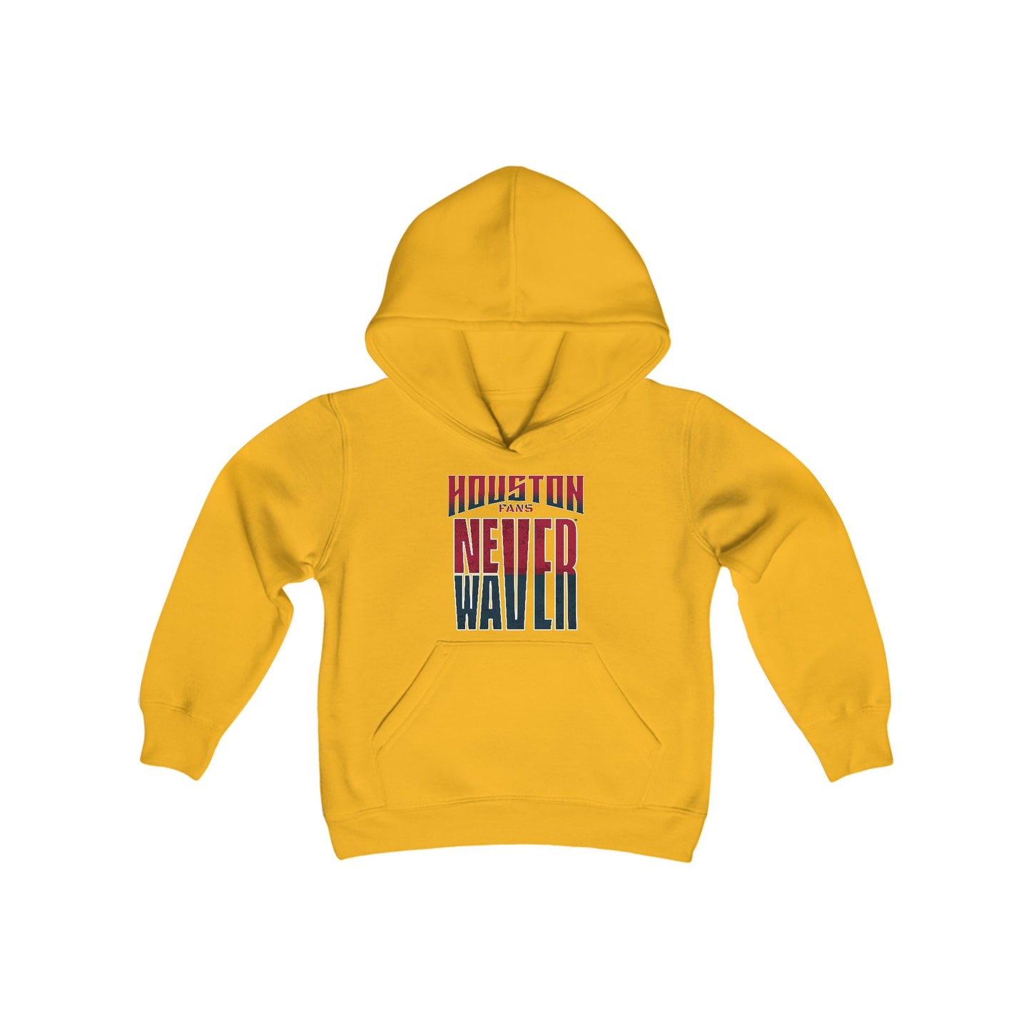 Huston Fans Never Waver Youth Heavy Blend Hooded Sweatshirt