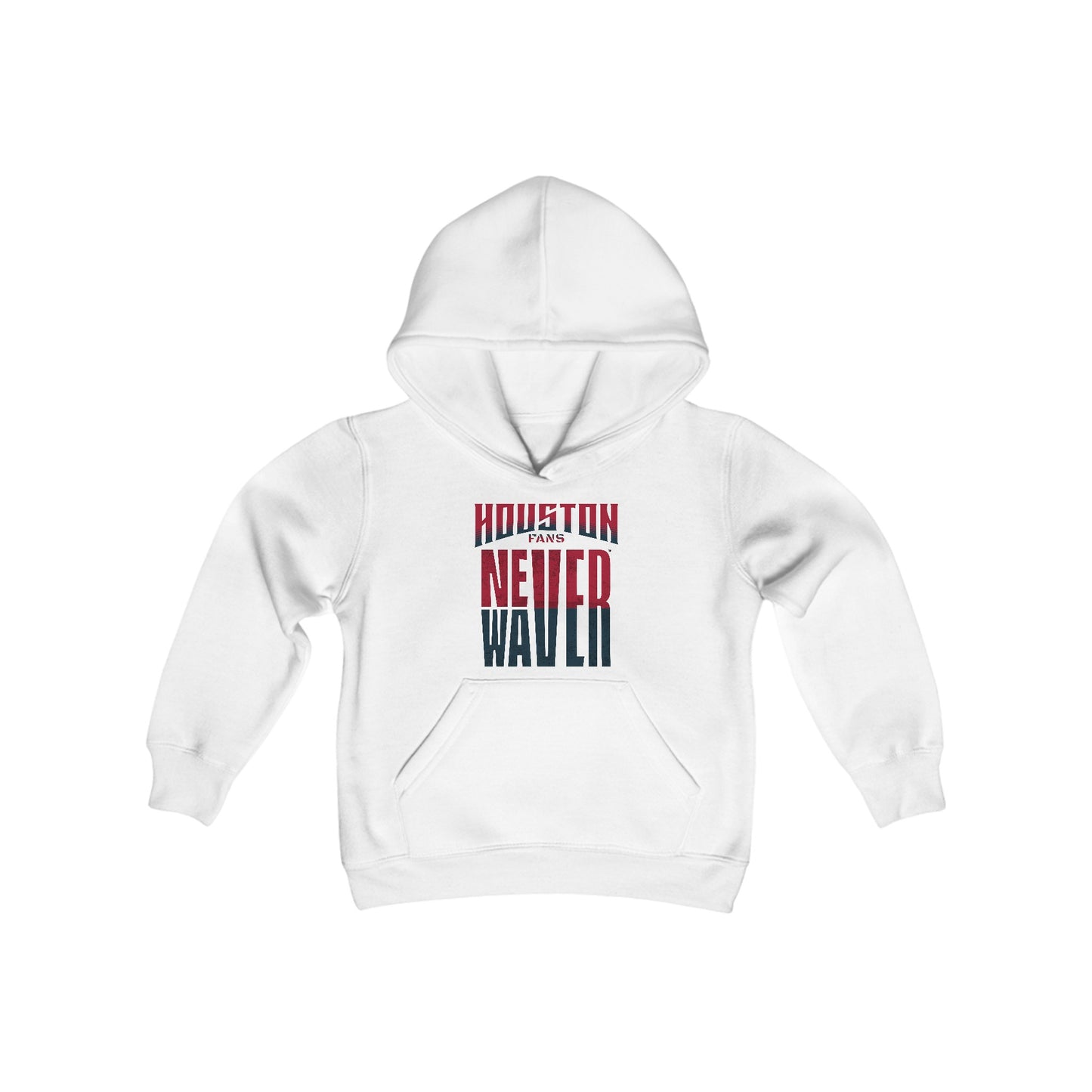 Huston Fans Never Waver Youth Heavy Blend Hooded Sweatshirt