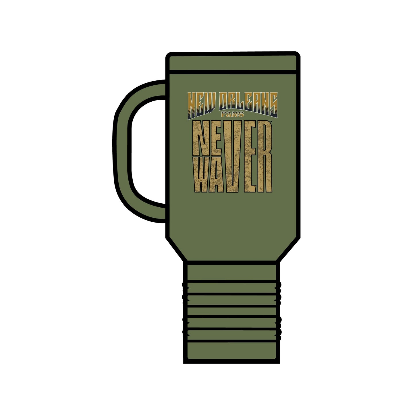 New Orleans Fans Never Waver Insulated Travel Mug, 40oz