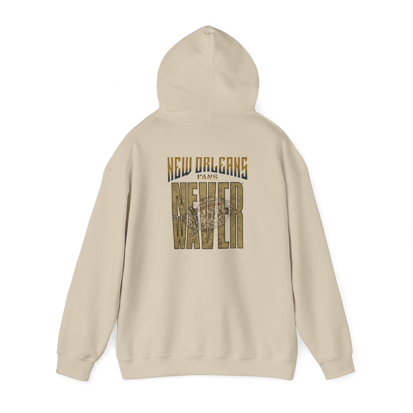 New Orleans Fans Never Waver W-Leopard Football Unisex Heavy Blend™ Hooded Sweatshirt