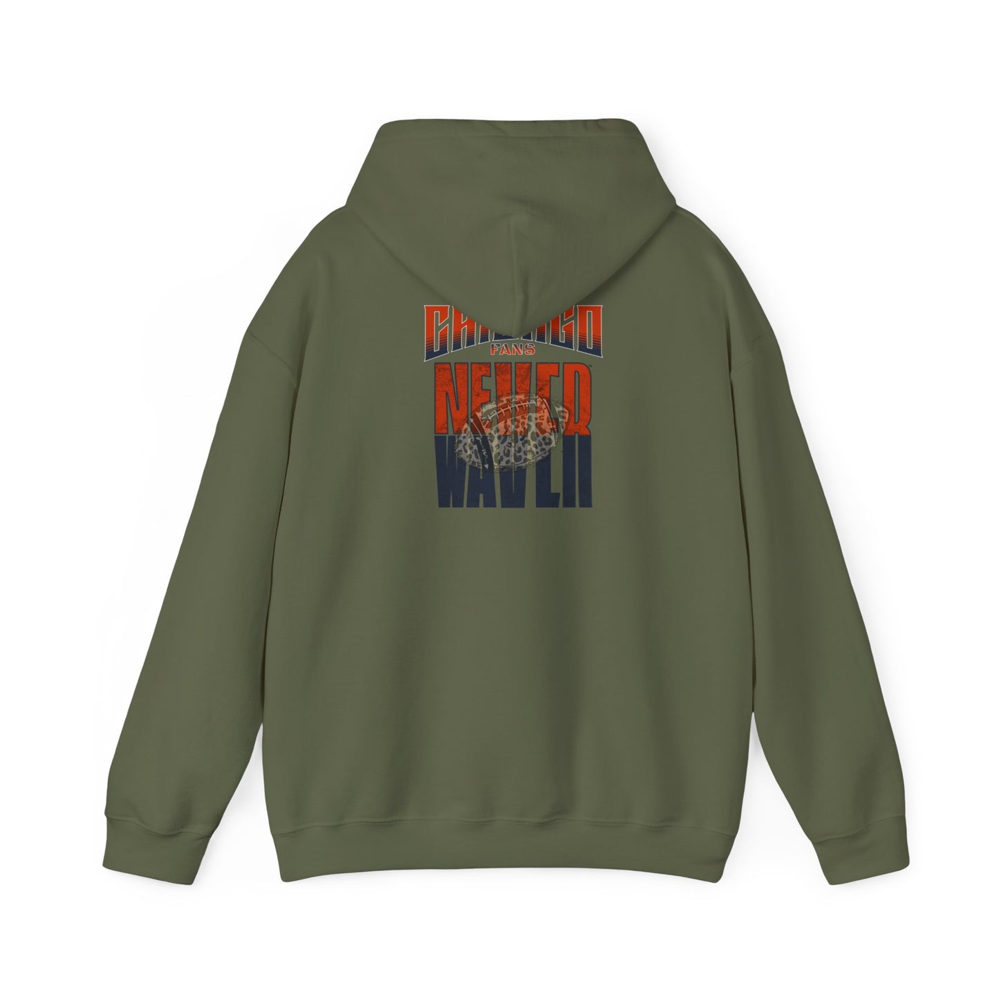 Chicago Fans Never Waver W-Leopard Football Unisex Heavy Blend™ Hooded Sweatshirt