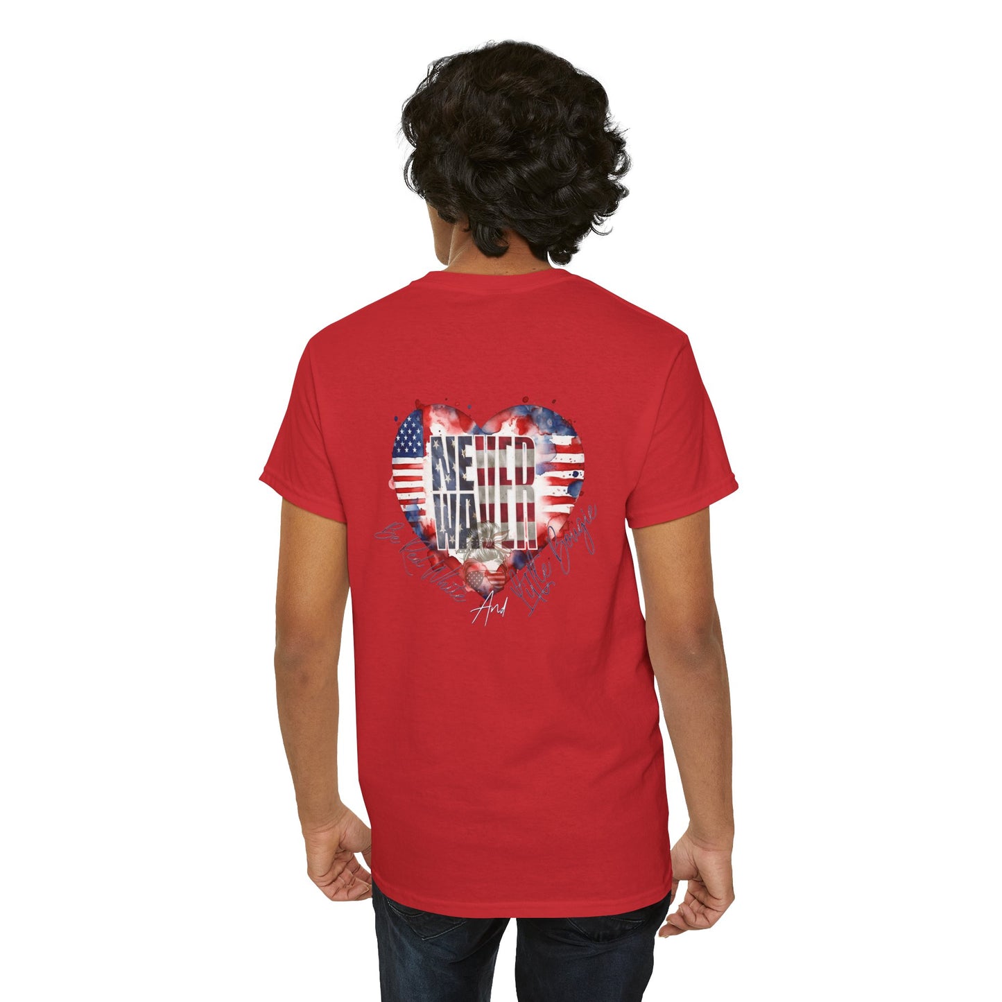 Never Waver Be Red White and a Little Bougie Unisex Heavy Cotton Tee