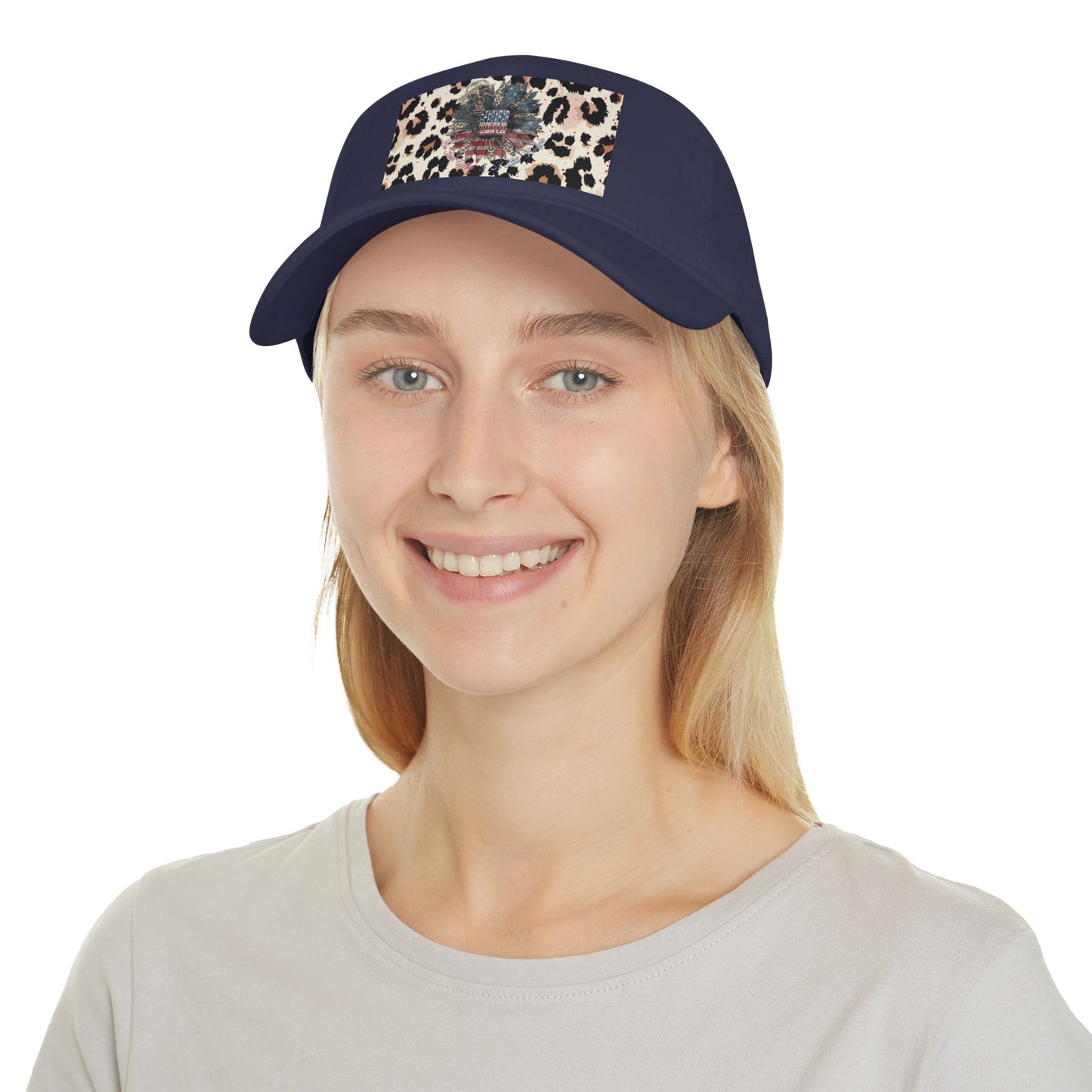 Never Waver Be Red White and A Little Bougie, With this Patriotic Animal Print Baseball Cap