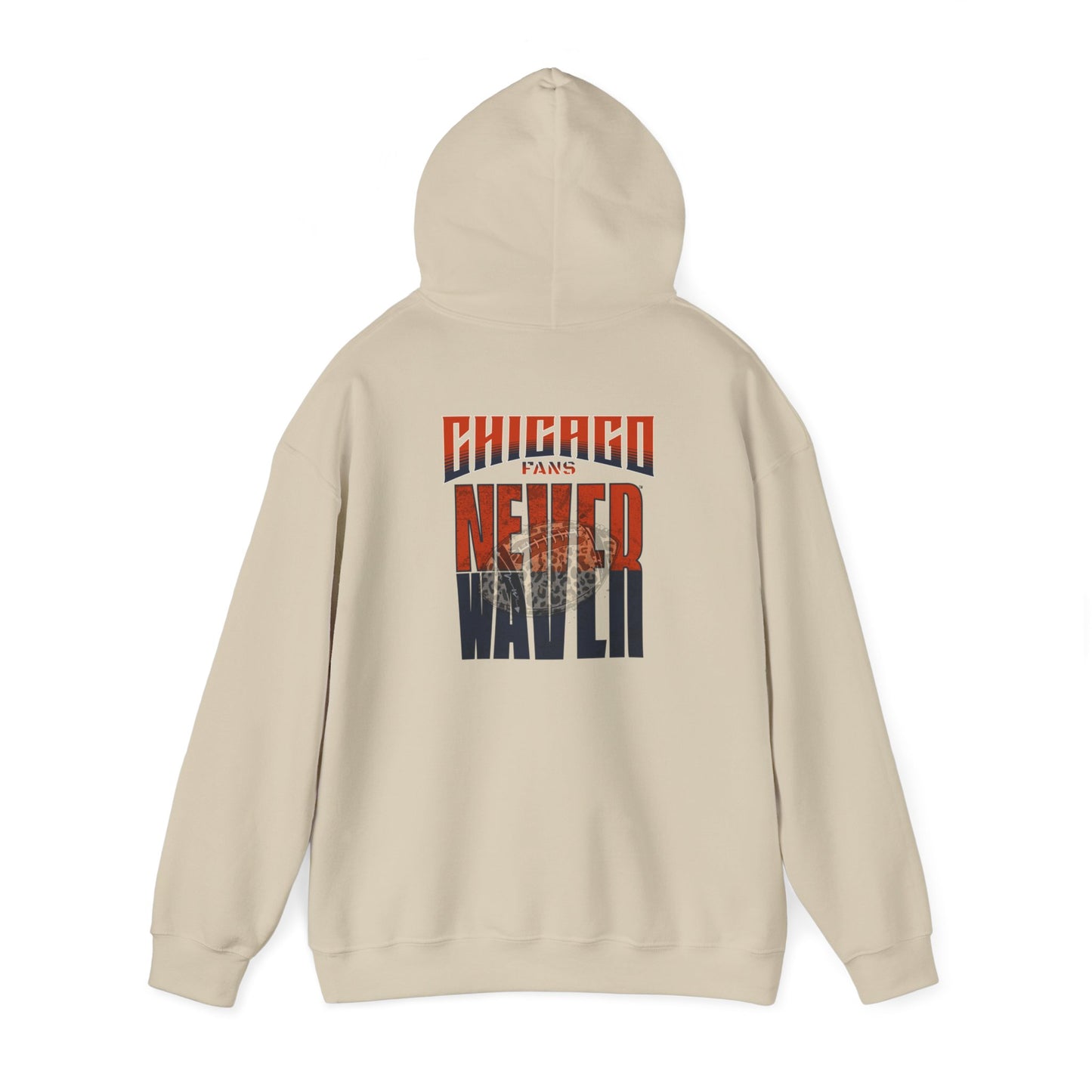 Chicago Fans Never Waver W-Leopard Football Unisex Heavy Blend™ Hooded Sweatshirt