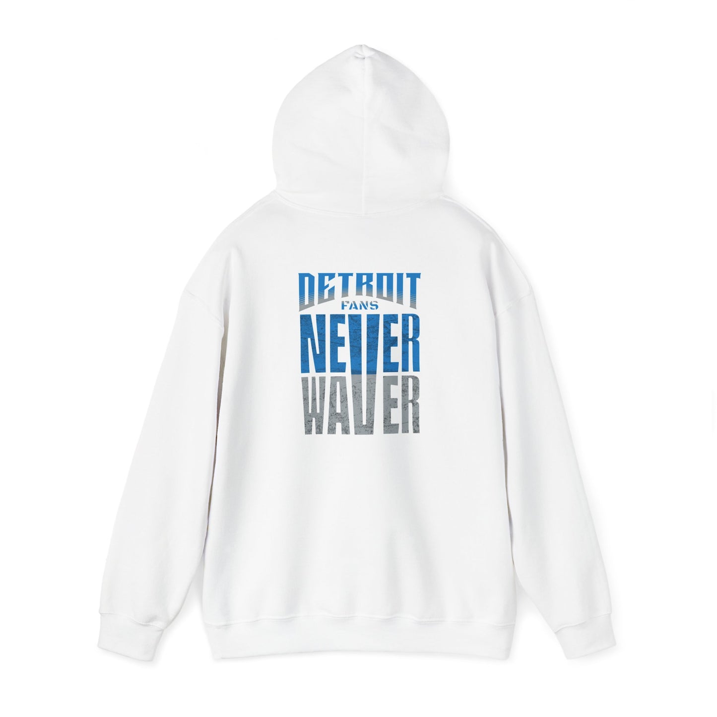 Unisex Heavy Blend™ Hooded Sweatshirt - 'Detroit Fans Never Waver' Inspirational Hoodie for Fans