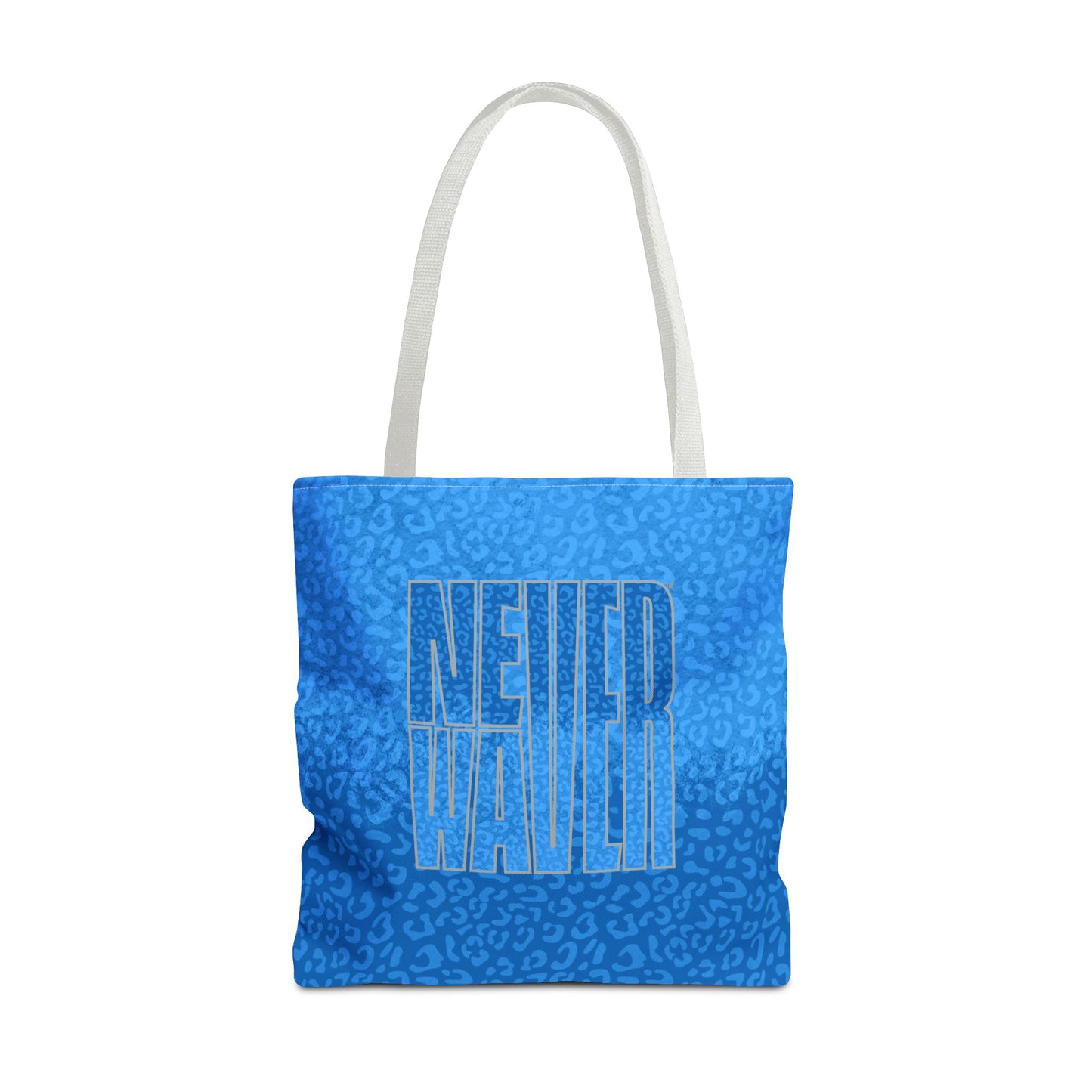 Never Waver Mamma Blue Leopard Tote Bag (AOP)