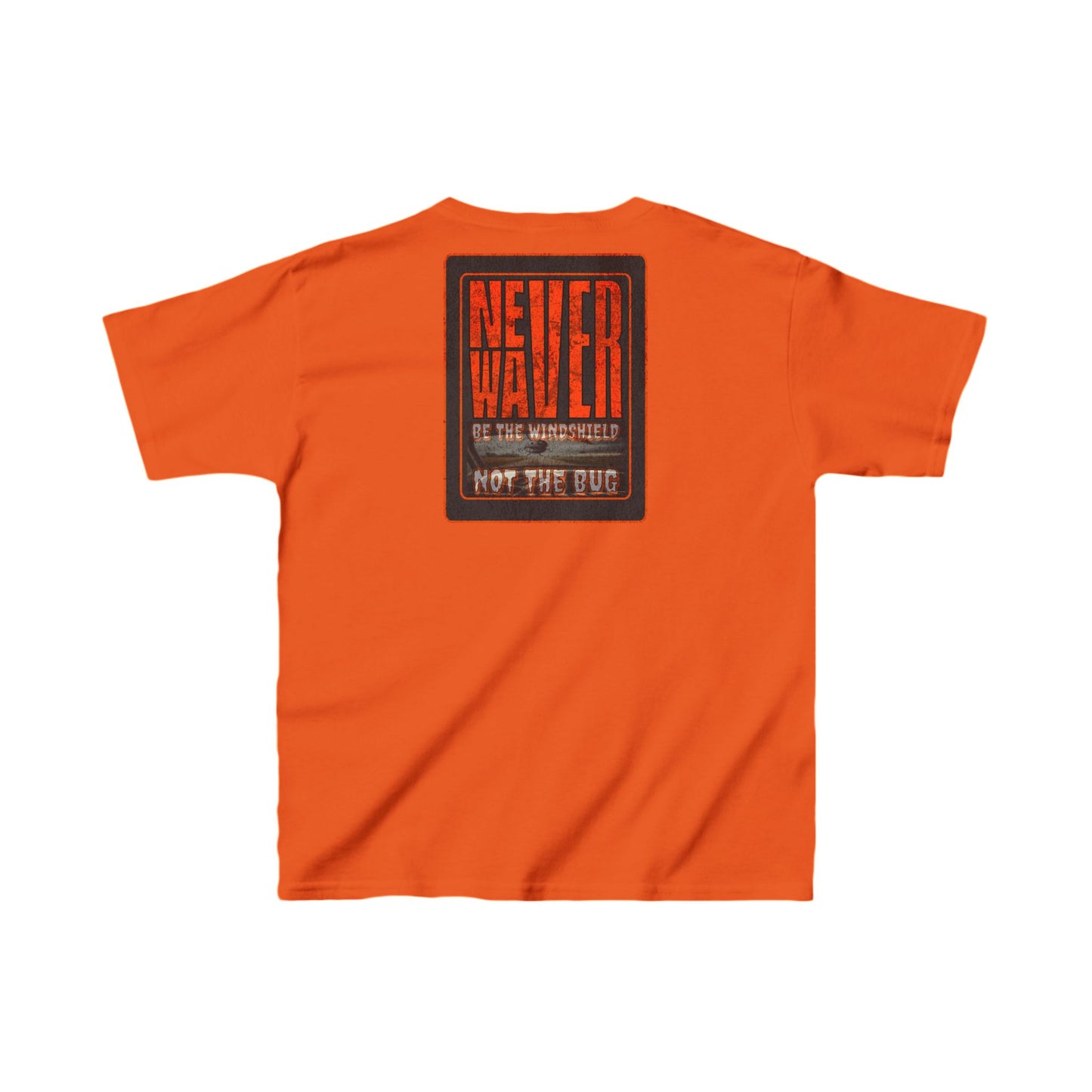 Kids Heavy Cotton™ Tee -Never Waver be the Windshield- Stylish, Comfortable Everyday Wear