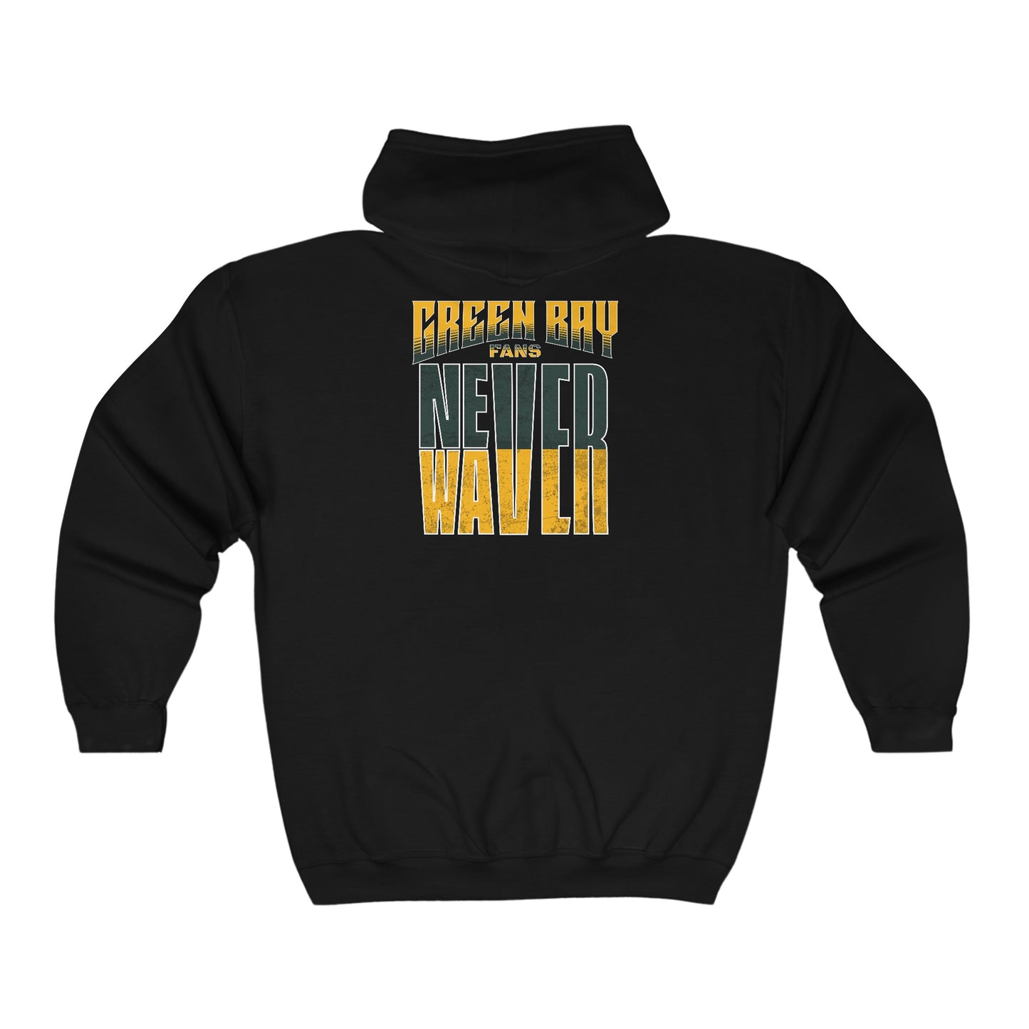 Green Bay Fans Never Waver Unisex Heavy Blend™ Full Zip Hooded Sweatshirt