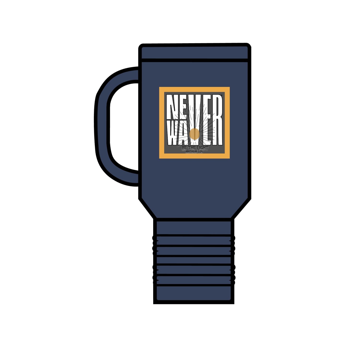 NEVER WAVER Be The Light Insulated Travel Mug, 40oz