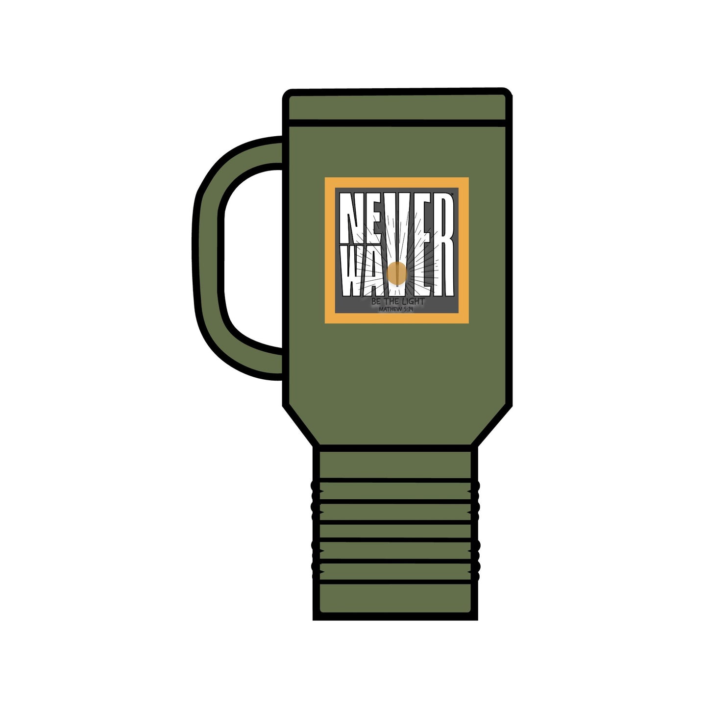 NEVER WAVER Be The Light Insulated Travel Mug, 40oz