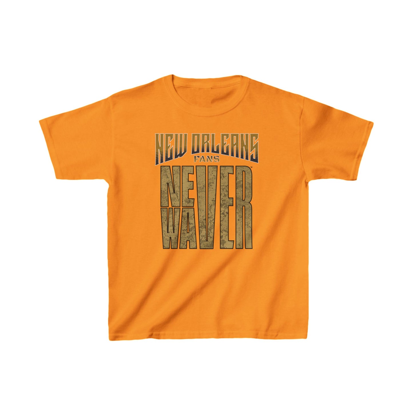 New Orleans Fans Never Waver Kids Heavy Cotton™ Tee