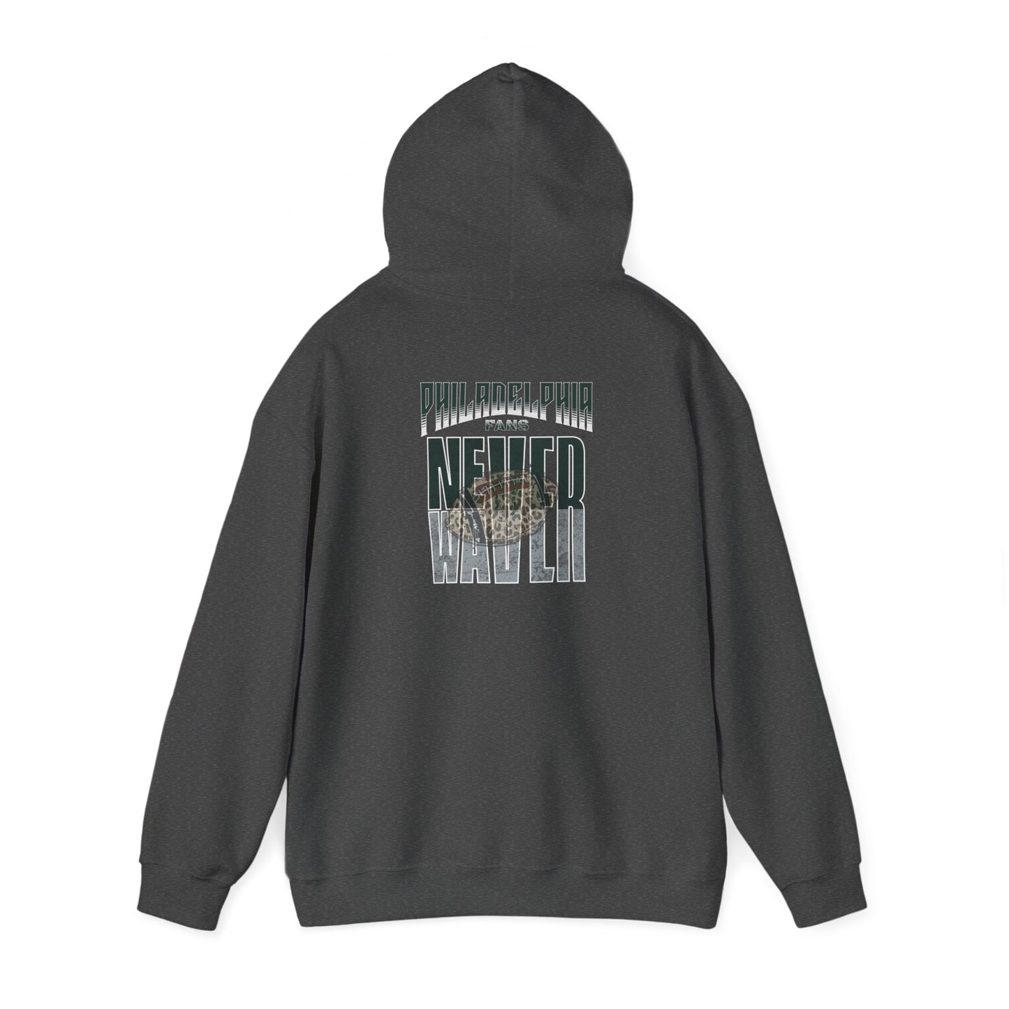 Philadelphia Fans Never Waver W-Leopard Football Unisex Heavy Blend™ Hooded Sweatshirt