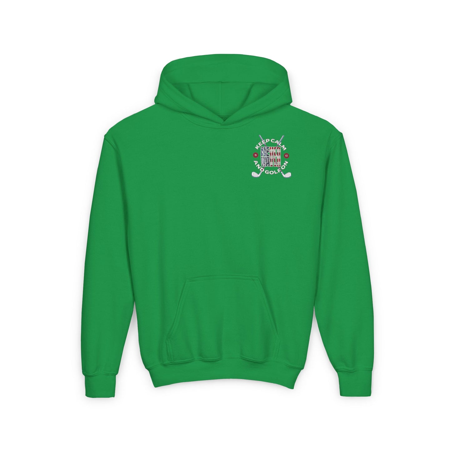 Youth Heavy Blend Hoodie - "Keep Calm Never Waver & Golf On" Motivational Sweatshirt