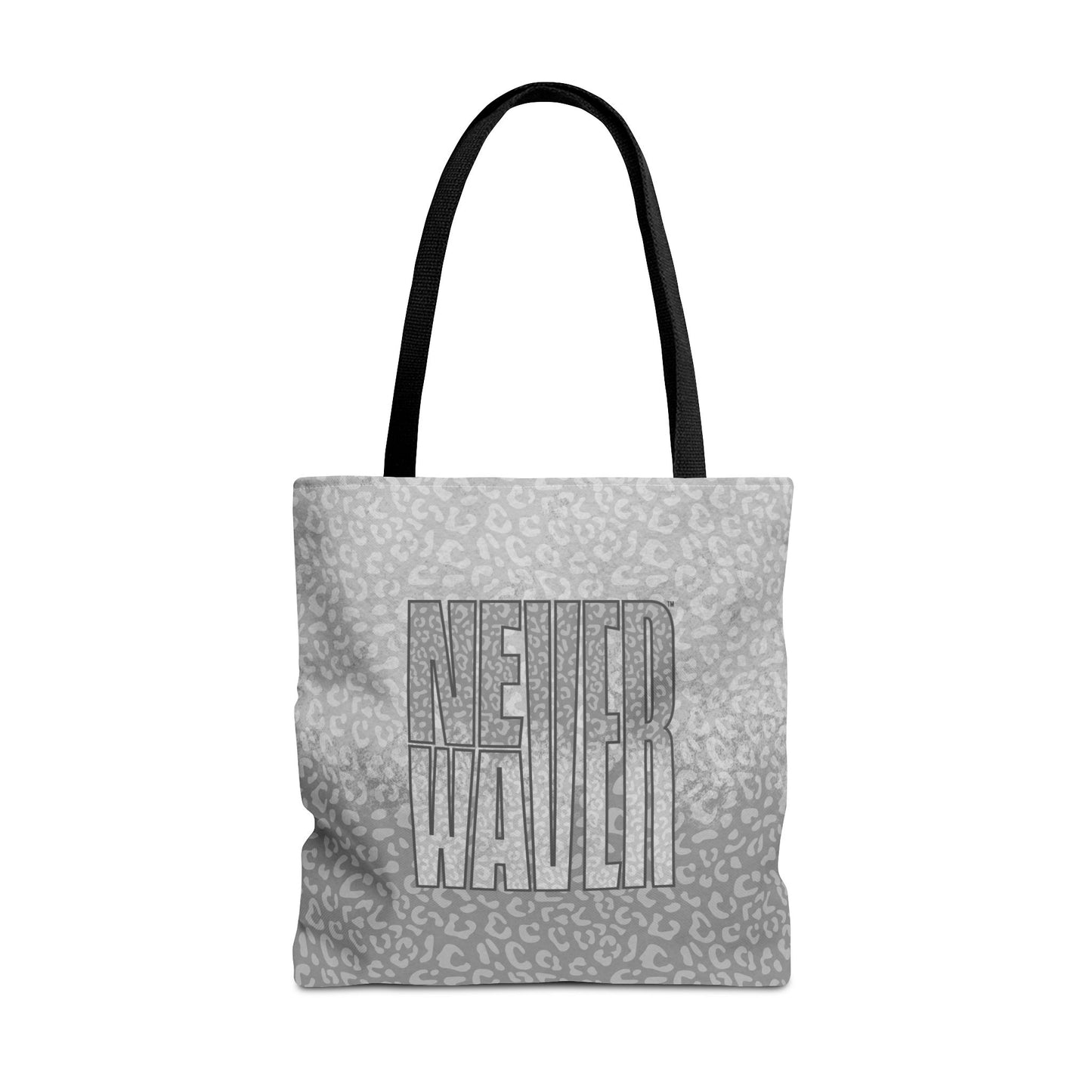 Never Waver Mamma Gray Leopard Tote Bag (AOP)