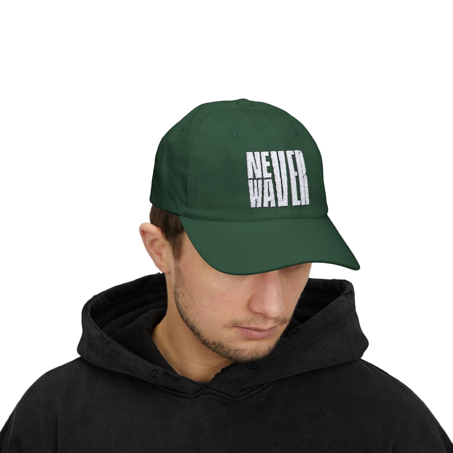 Never Waver  Embroidered Classic Dad Cap