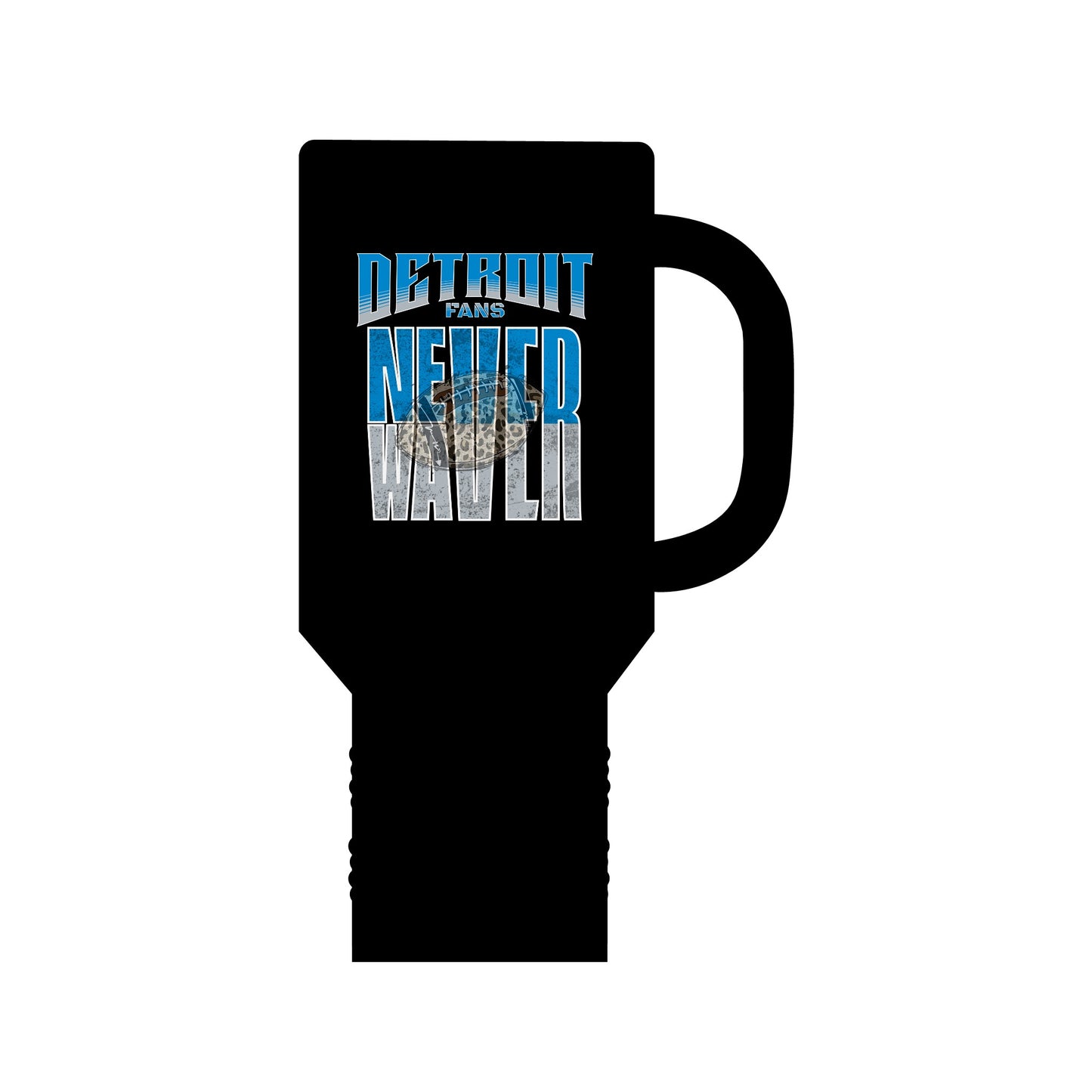 Detroit Fans Never Waver W-Leopard Football Insulated Travel Mug, 40oz