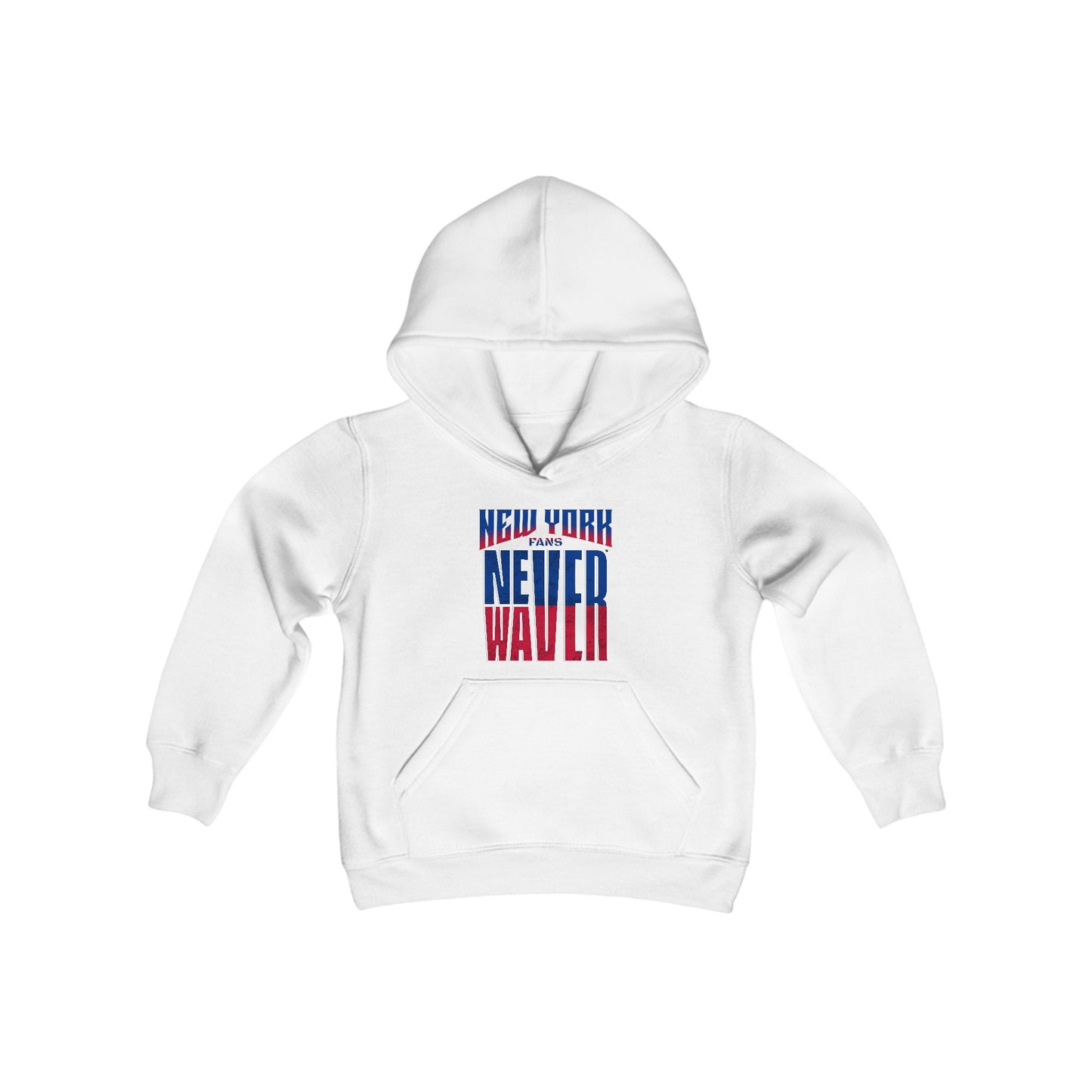 New York Fans Never Waver Youth Heavy Blend Hooded Sweatshirt