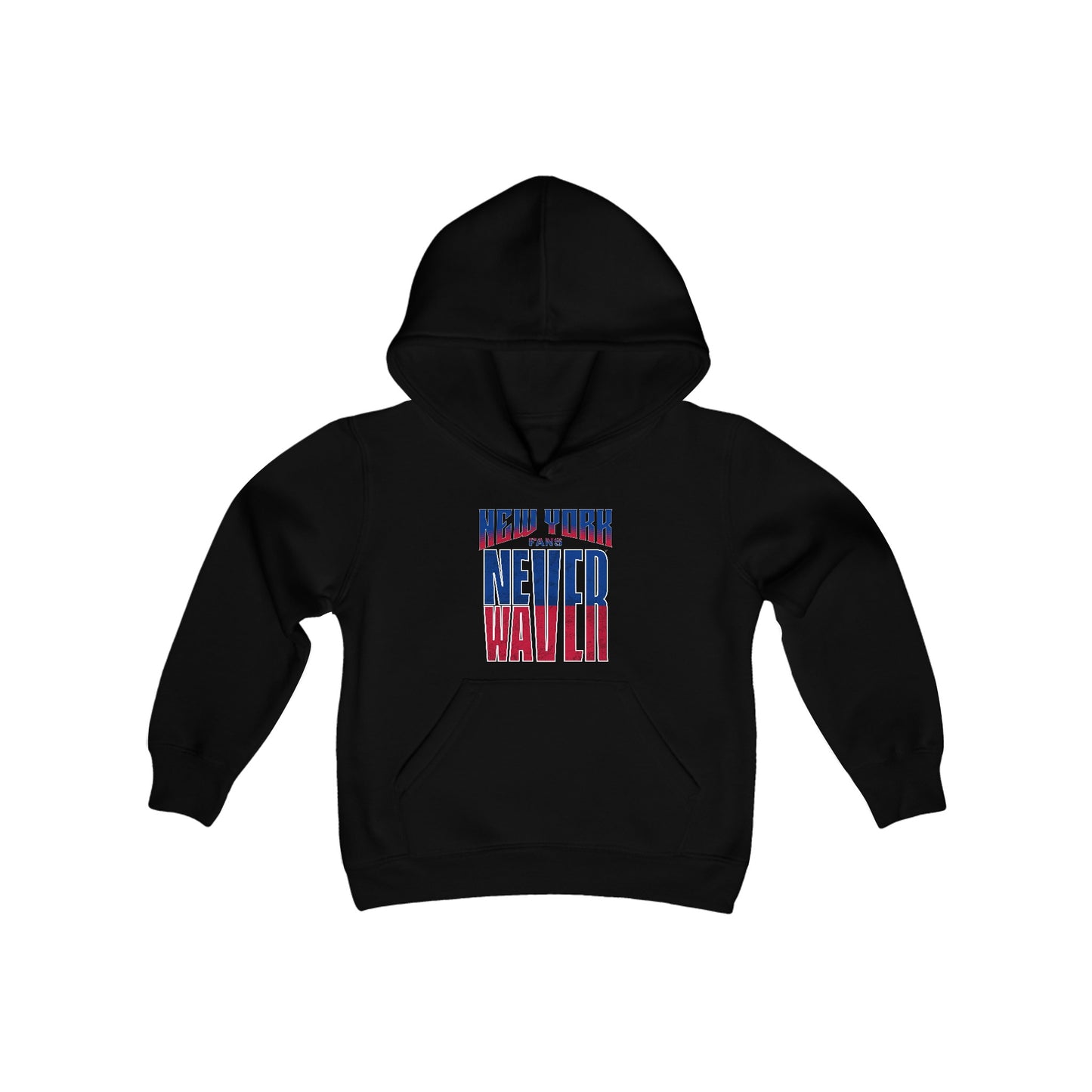 New York Fans Never Waver Youth Heavy Blend Hooded Sweatshirt