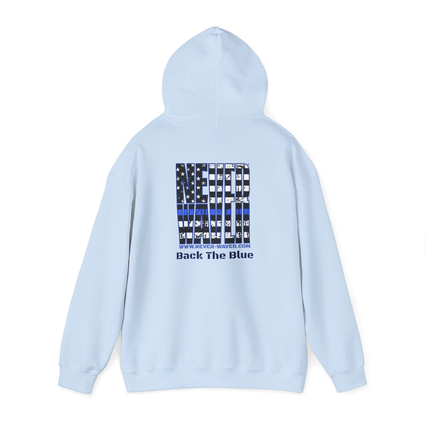 Never Waver Back The Blue  Unisex Heavy Blend™ Hooded Sweatshirt