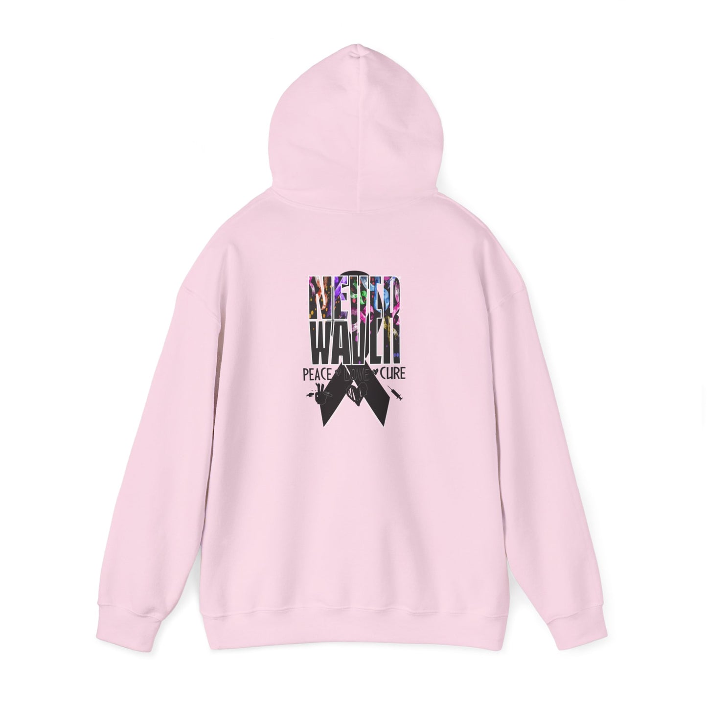 Never Waver Peace Love Cure Unisex Heavy Blend™ Hooded Sweatshirt