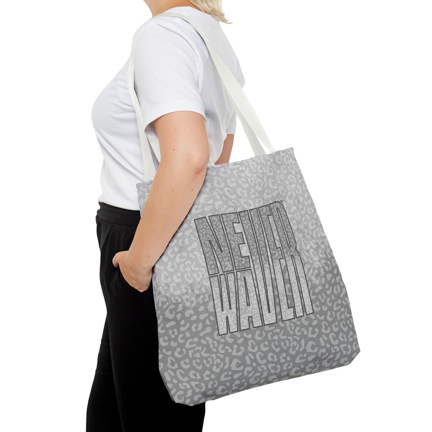 Never Waver Mamma Gray Leopard Tote Bag (AOP)