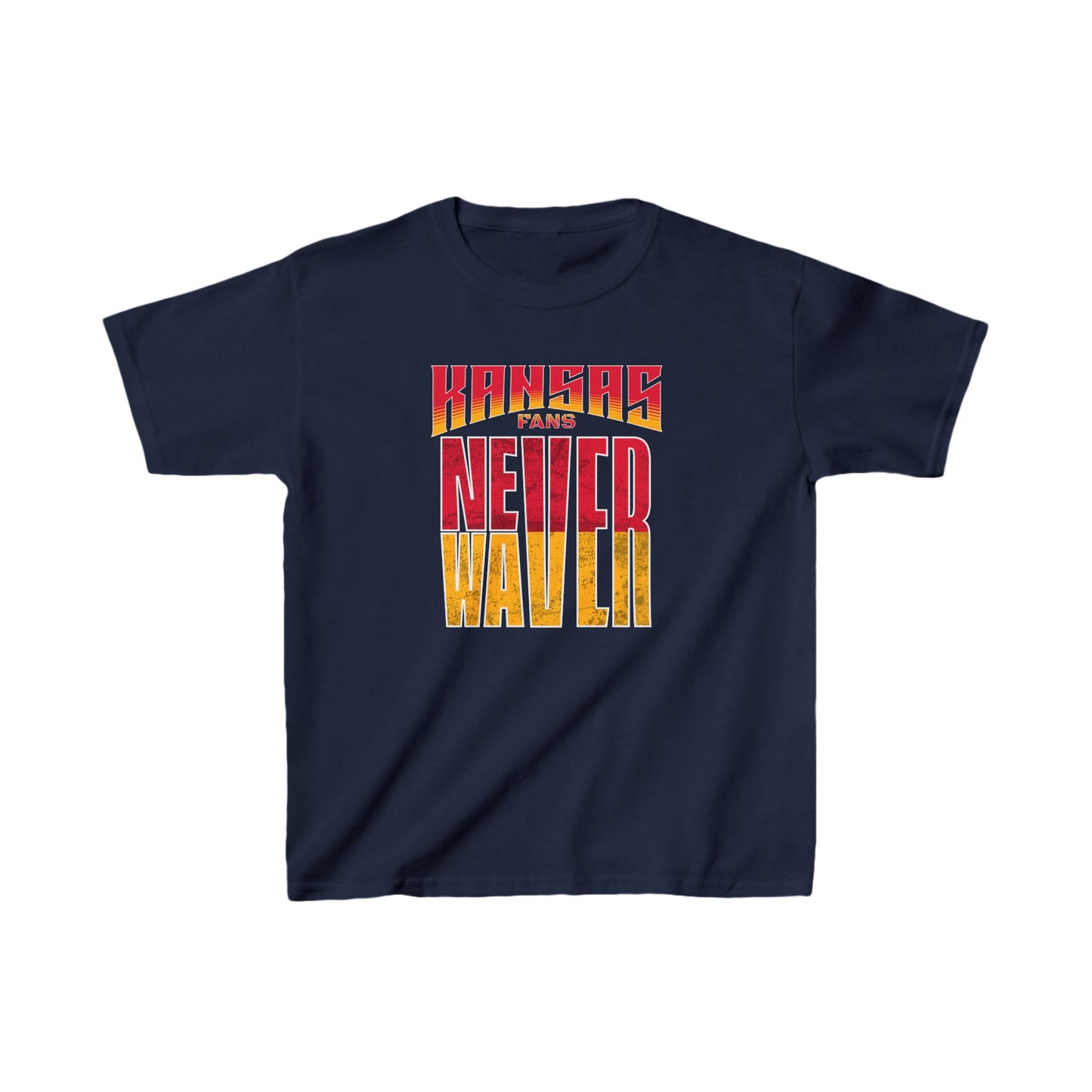 Kansas Fans Never Waver Kids Heavy Cotton™ Tee