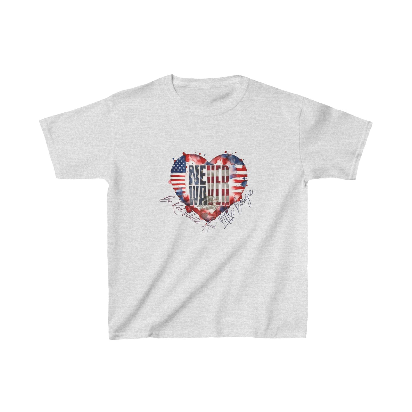 Never Waver Be Red White and a Little Bougie Kids Heavy Cotton™ Tee