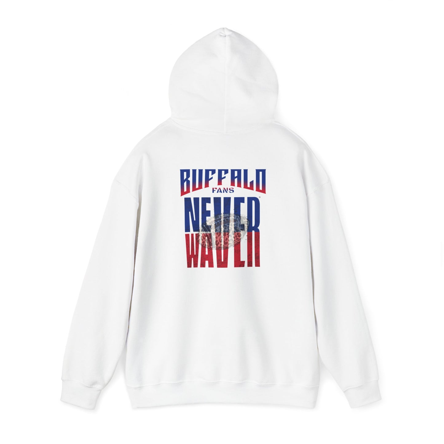 Buffalo Fans Never Waver W-Leopard Football Unisex Heavy Blend™ Hooded Sweatshirt