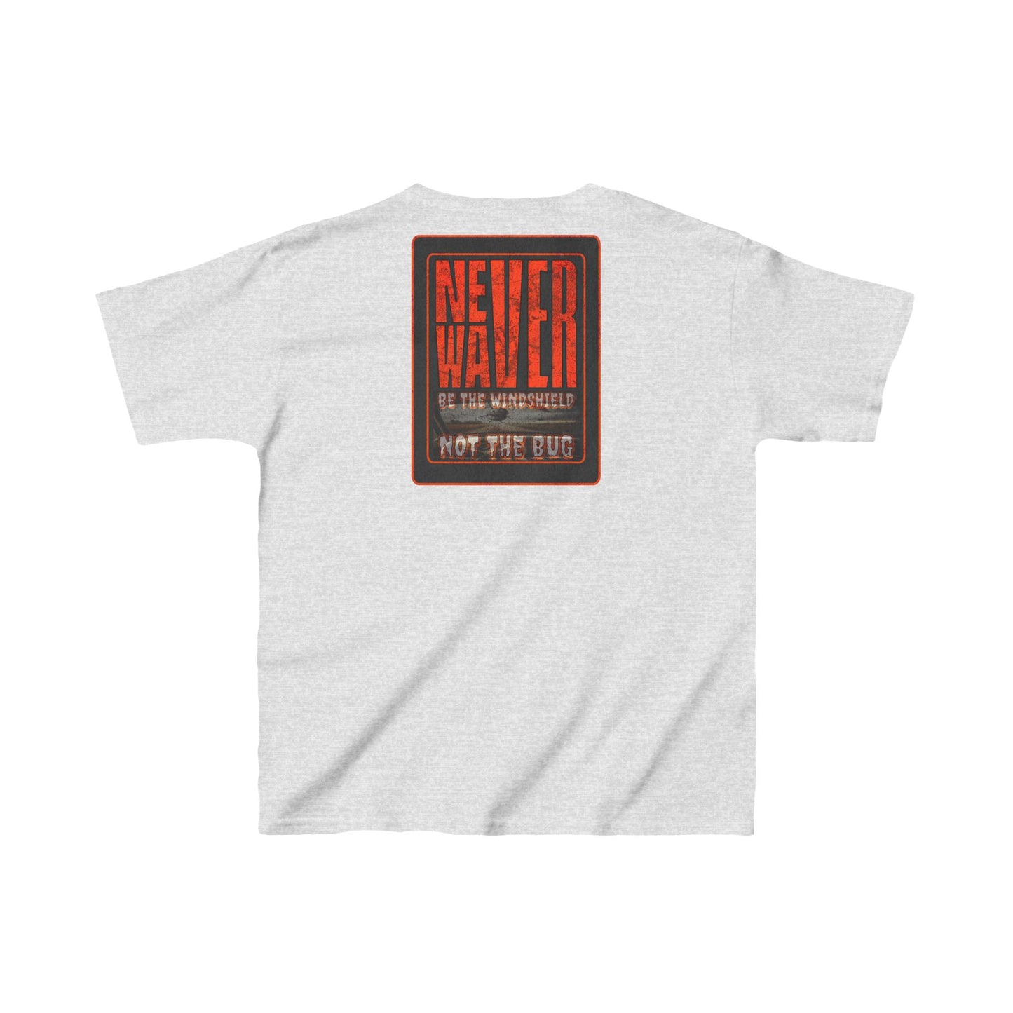 Kids Heavy Cotton™ Tee -Never Waver be the Windshield- Stylish, Comfortable Everyday Wear