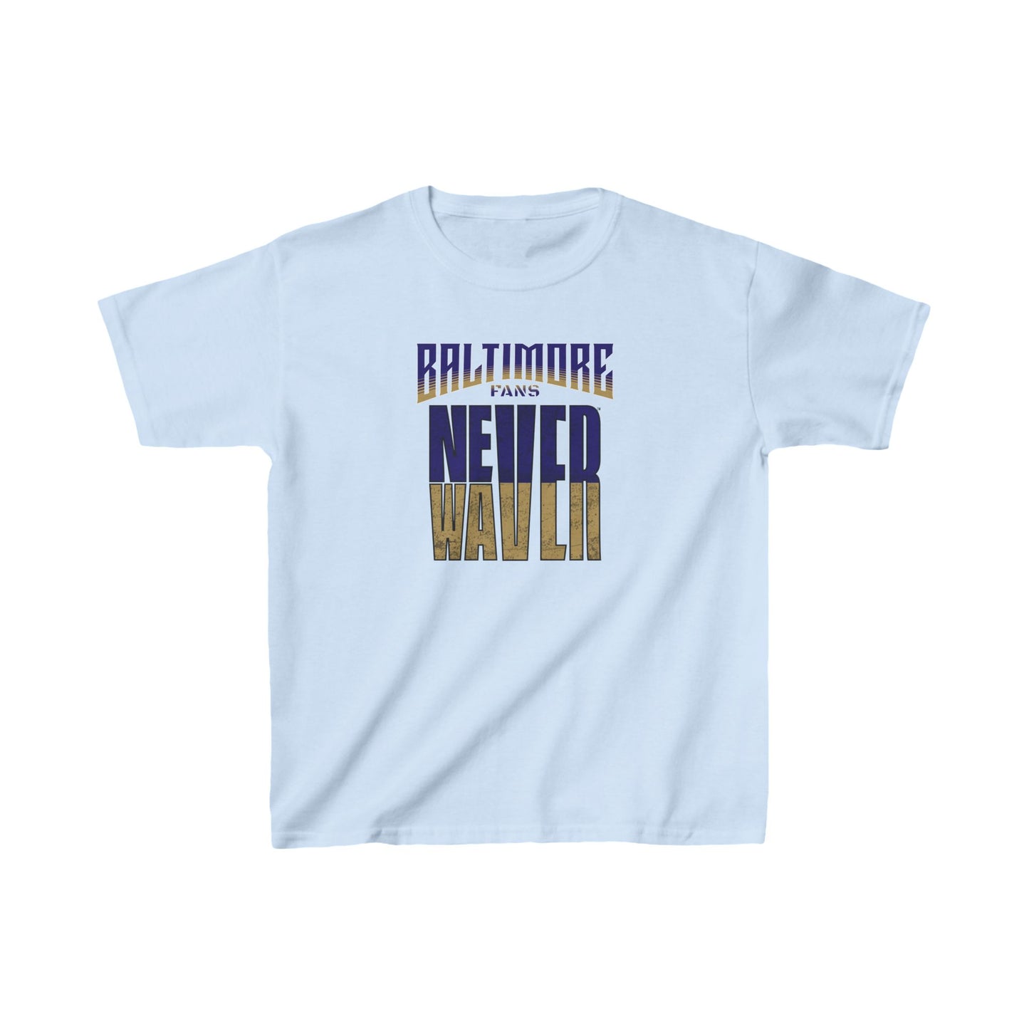 Baltimore Fans Never Waver Kids Heavy Cotton™ Tee