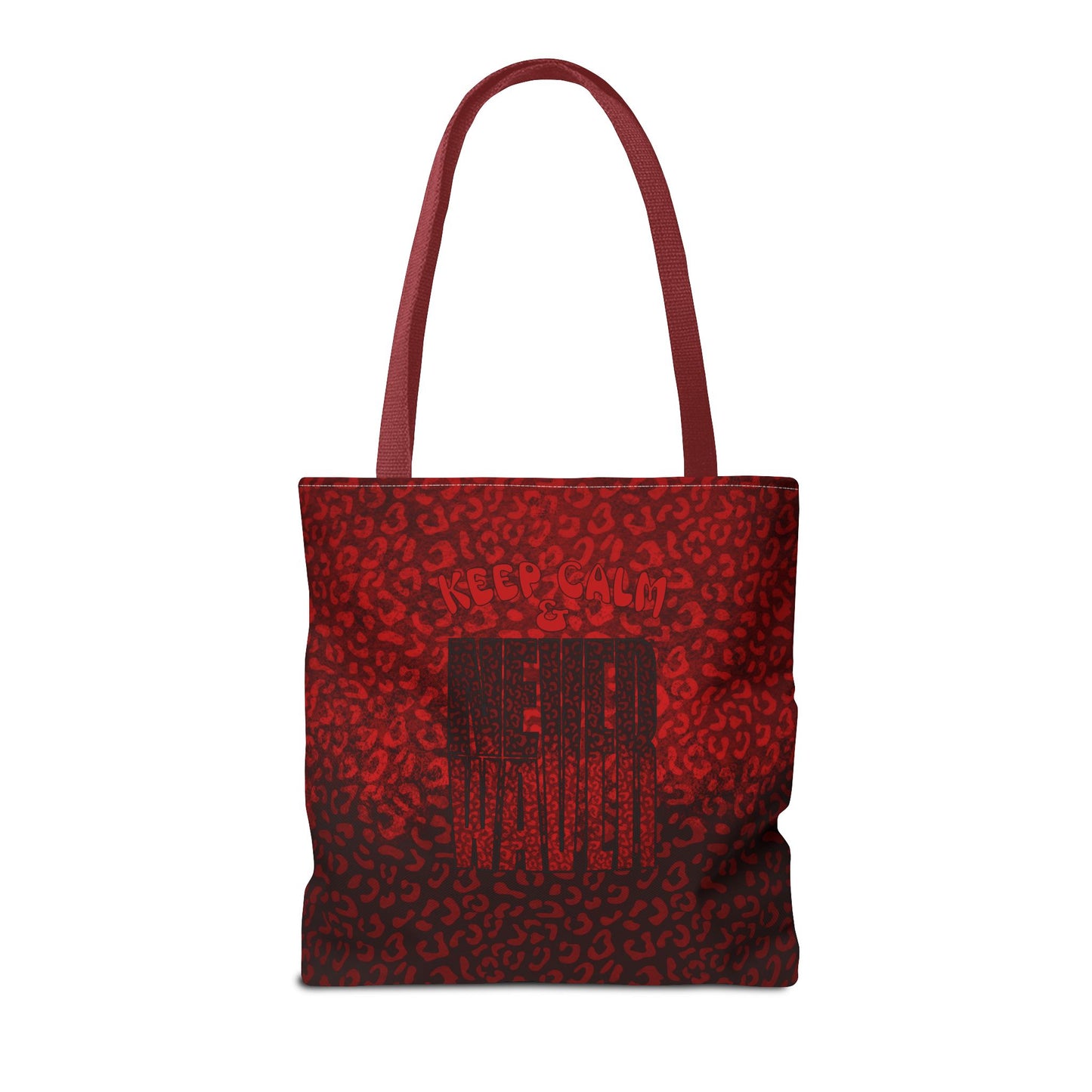 Keep Calm & Never Waver Mamma Red Leopard Tote Bag (AOP)