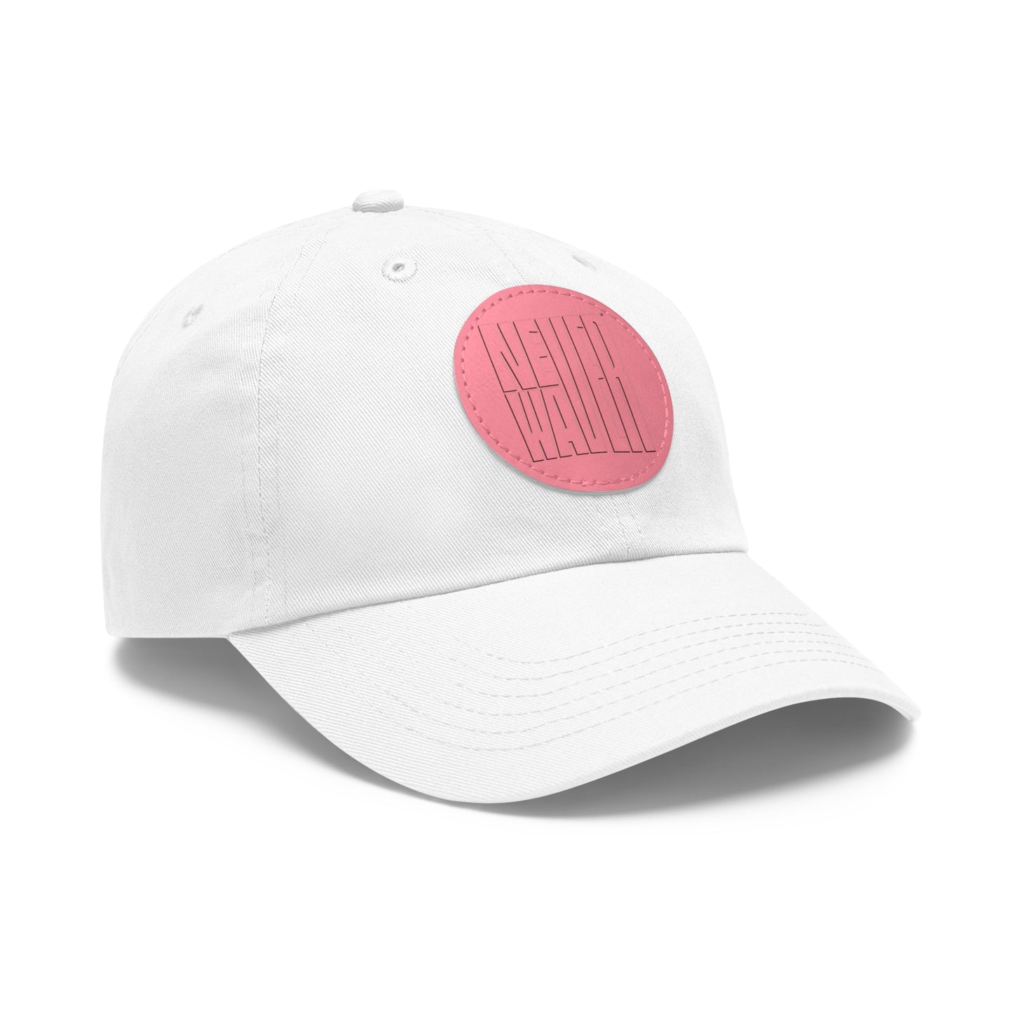 Never Waver Dad Hat with Leather Patch (Round)