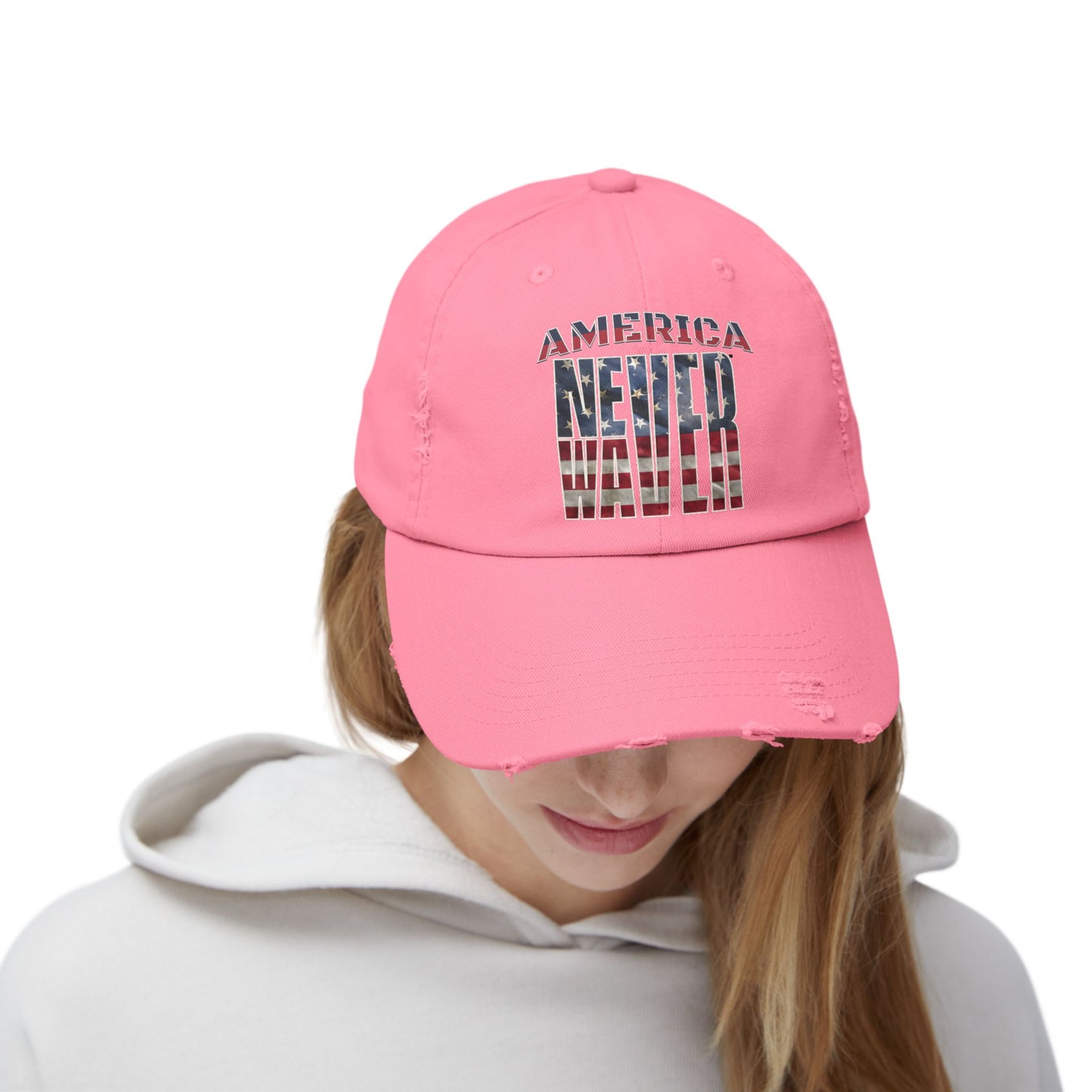 America Never Waver Unisex Distressed Cap