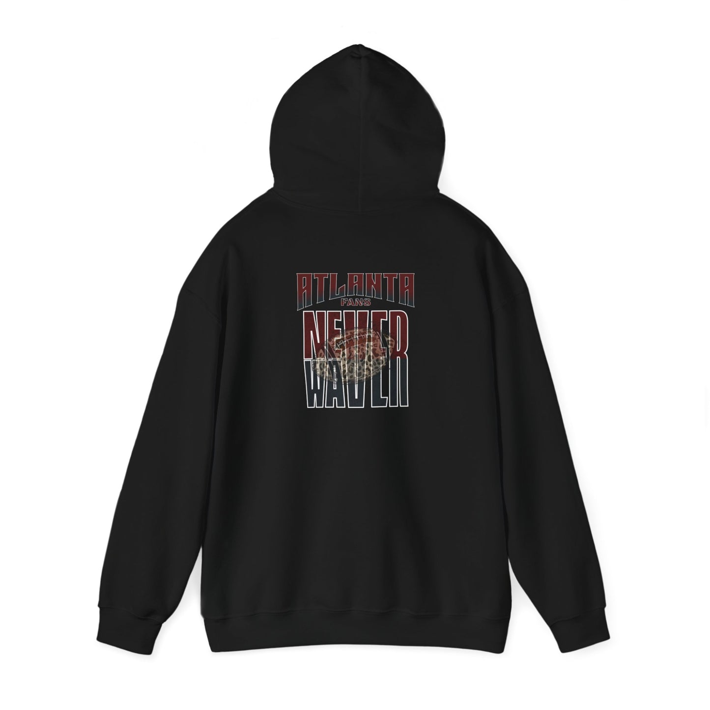 Atlanta Fans Never Waver W-Leopard Football Unisex Heavy Blend™ Hooded Sweatshirt