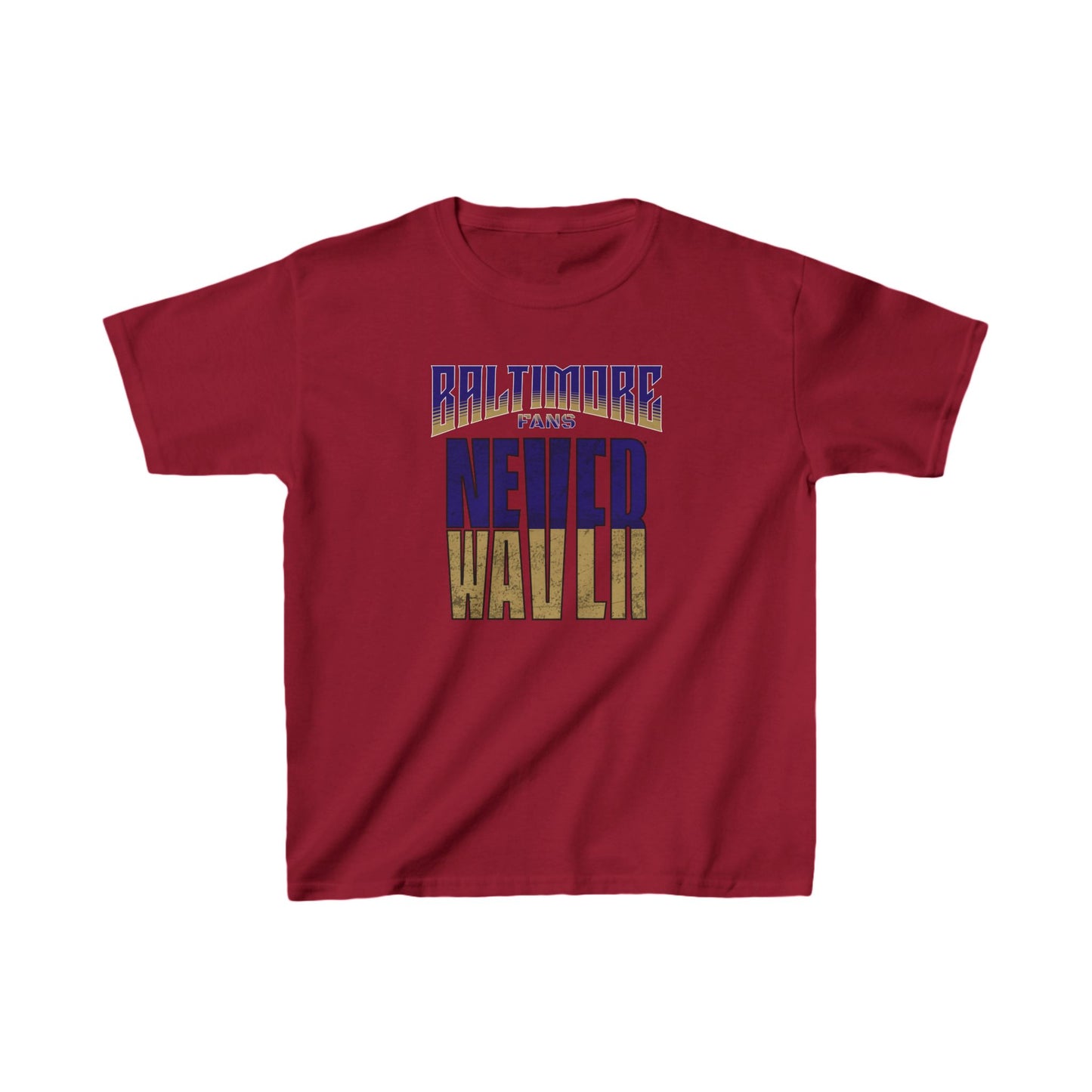 Baltimore Fans Never Waver Kids Heavy Cotton™ Tee