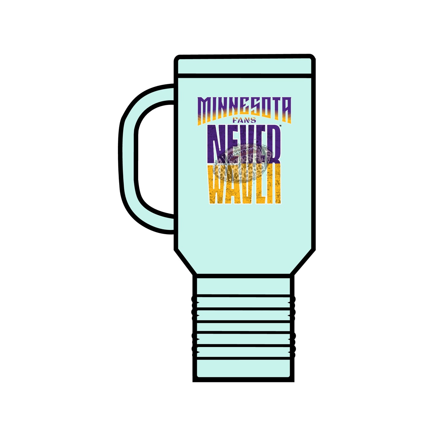 Minnesota Never Waver W-Leopard Football Insulated Travel Mug, 40oz