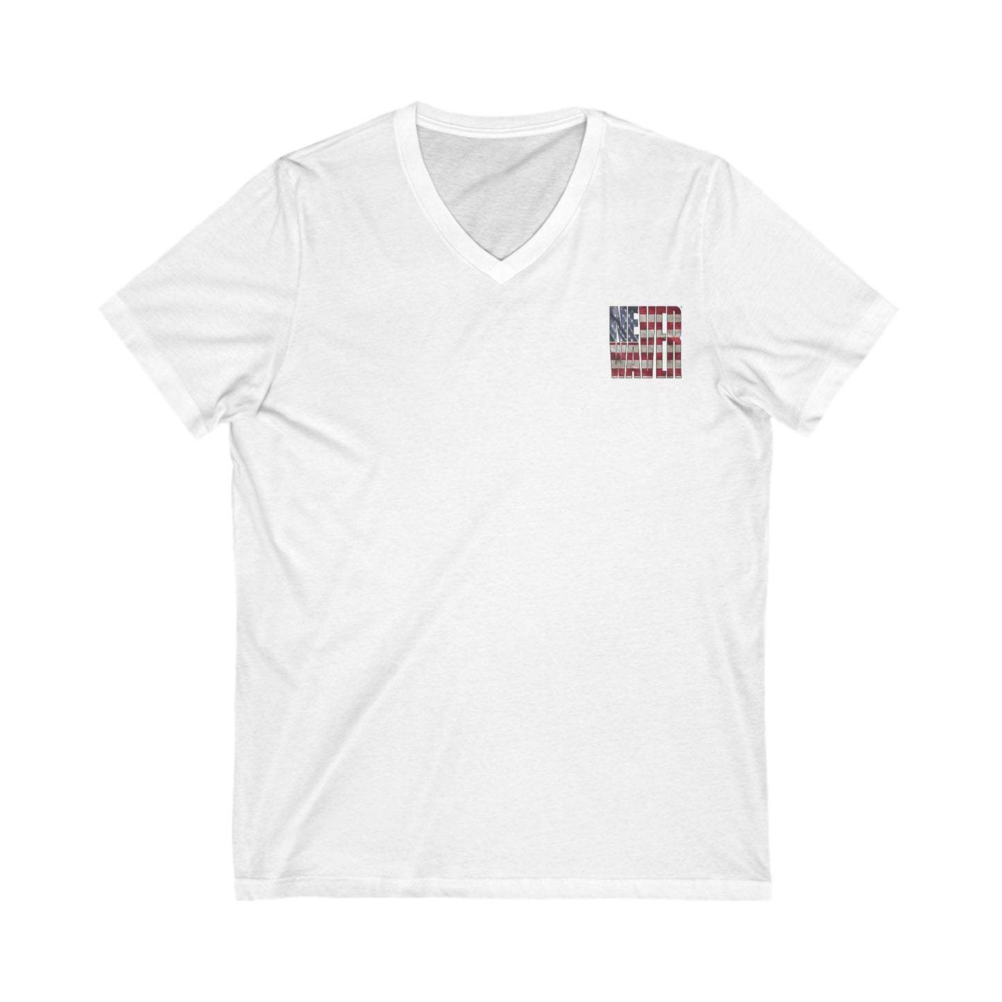 Never Waver Be Red White and a Little Bougie Unisex Jersey Short Sleeve V-Neck Tee