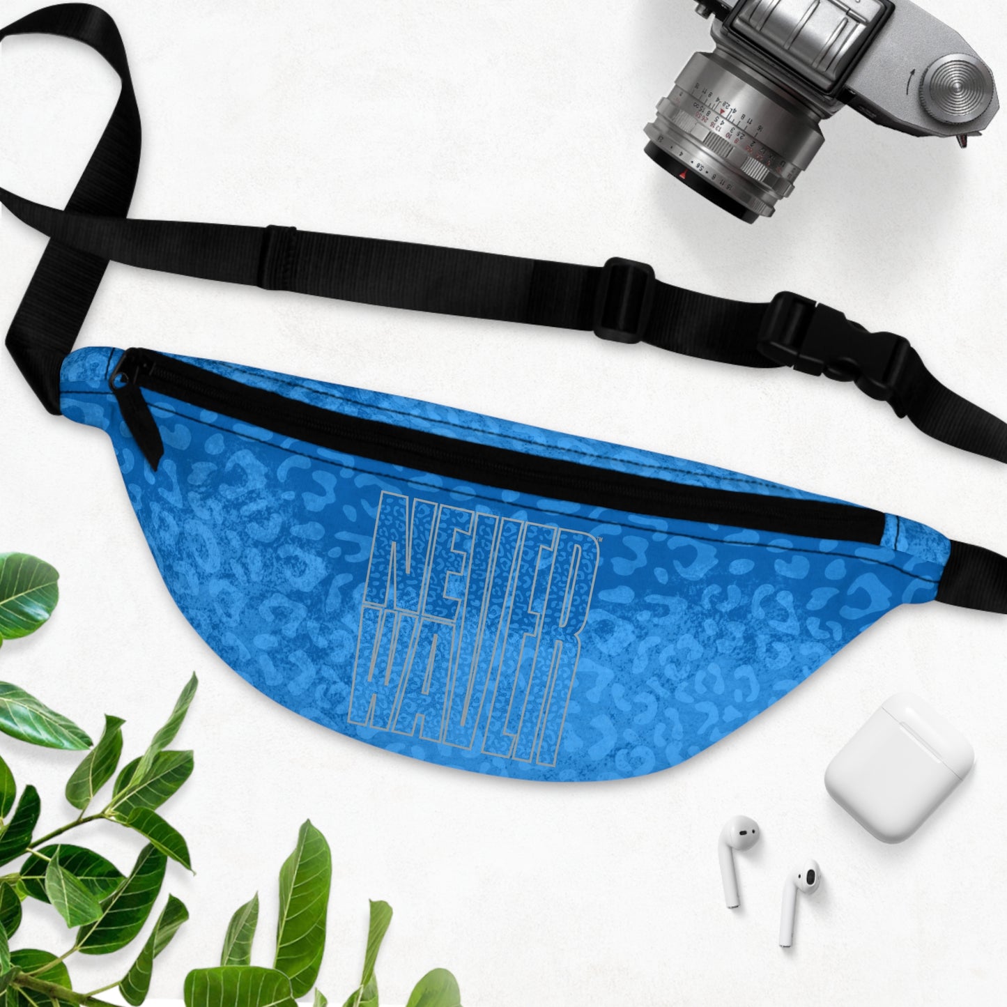 Never Waver Blue Leopard Fanny Pack