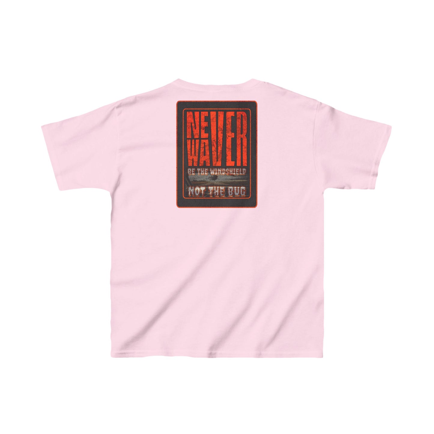 Kids Heavy Cotton™ Tee -Never Waver be the Windshield- Stylish, Comfortable Everyday Wear