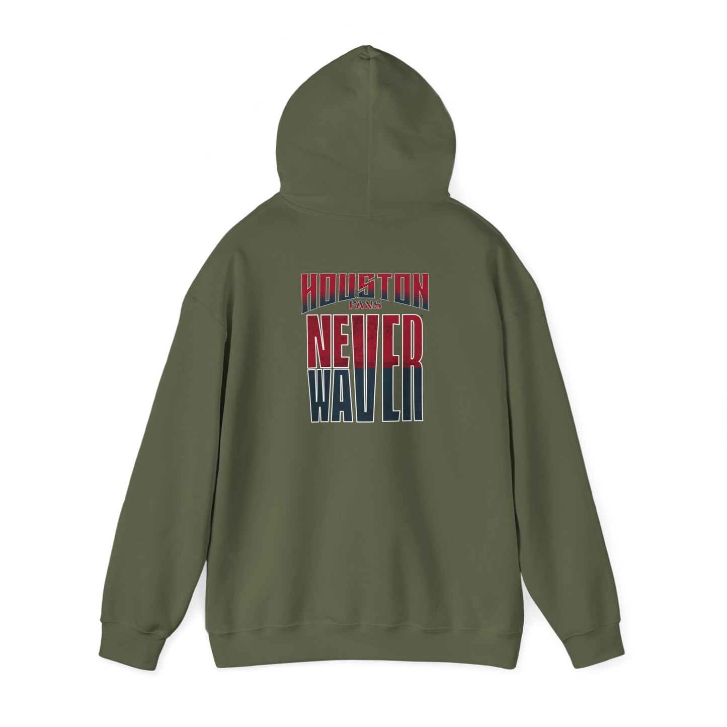 Huston Fans Never Waver Unisex Heavy Blend™ Hooded Sweatshirt