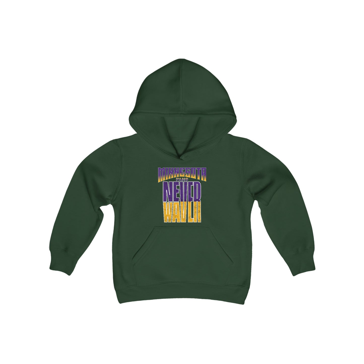 Minnesota Fans Never Waver Youth Heavy Blend Hooded Sweatshirt