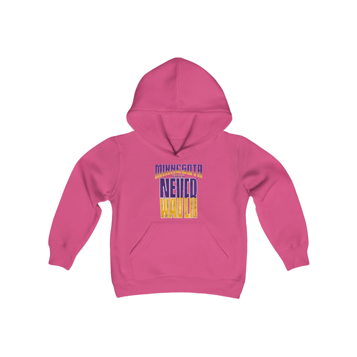 Minnesota Fans Never Waver Youth Heavy Blend Hooded Sweatshirt