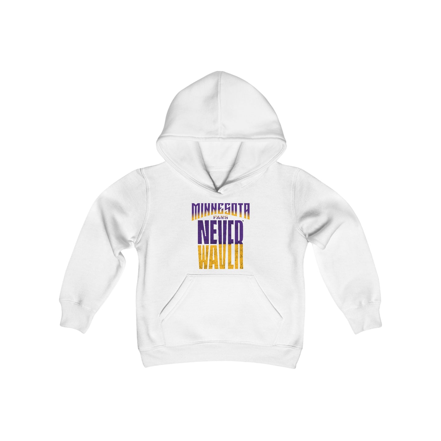 Minnesota Fans Never Waver Youth Heavy Blend Hooded Sweatshirt