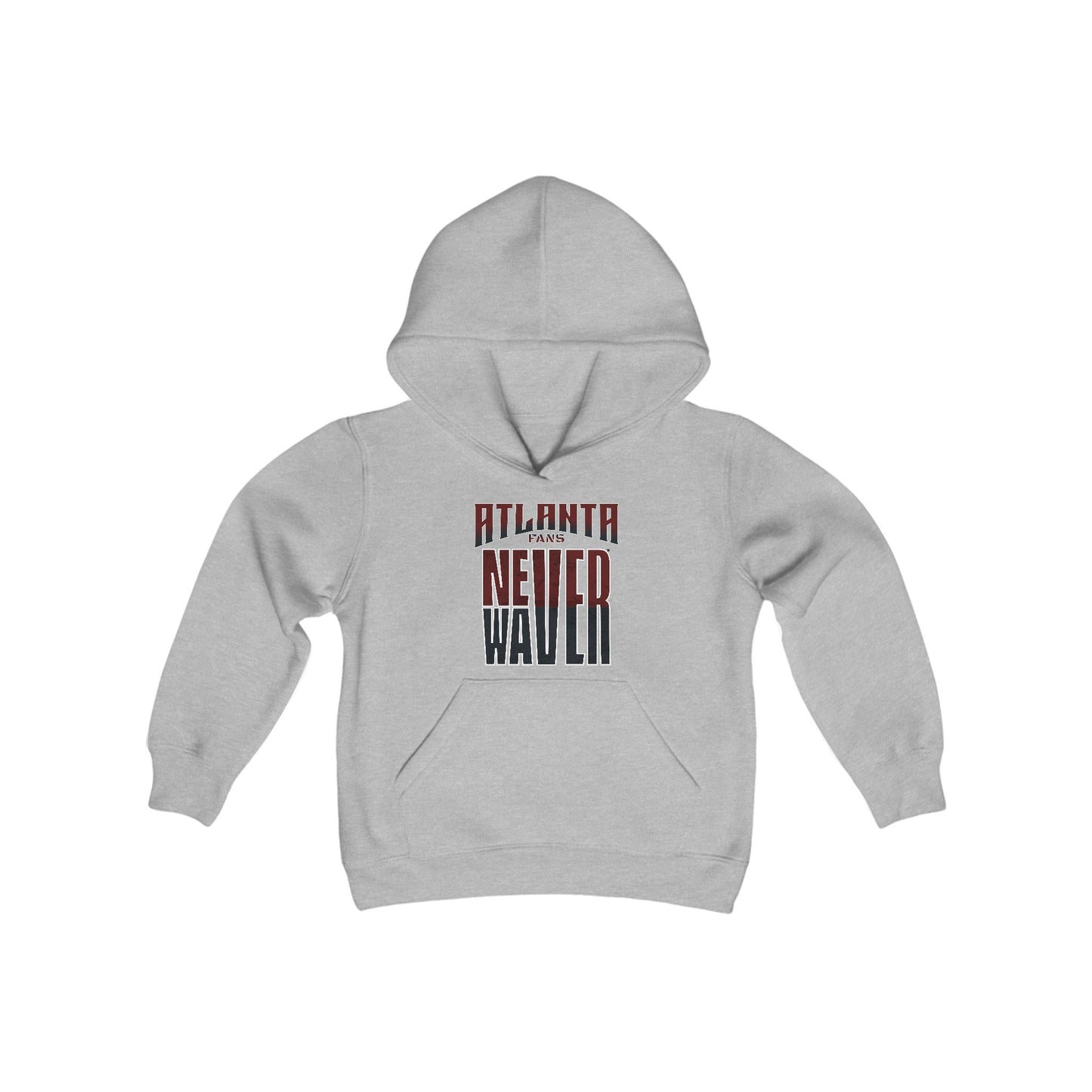 Atlanta Fans Never Waver Youth Heavy Blend Hooded Sweatshirt