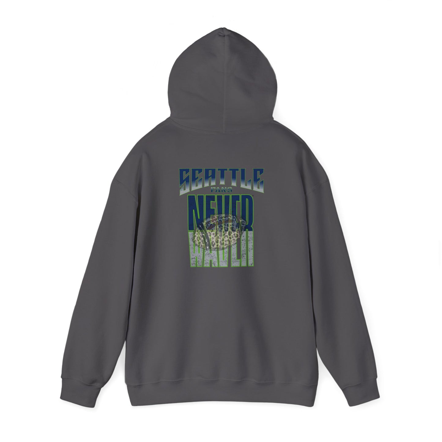 Seattle Fans Never Waver W-Leopard Football Unisex Heavy Blend™ Hooded Sweatshirt