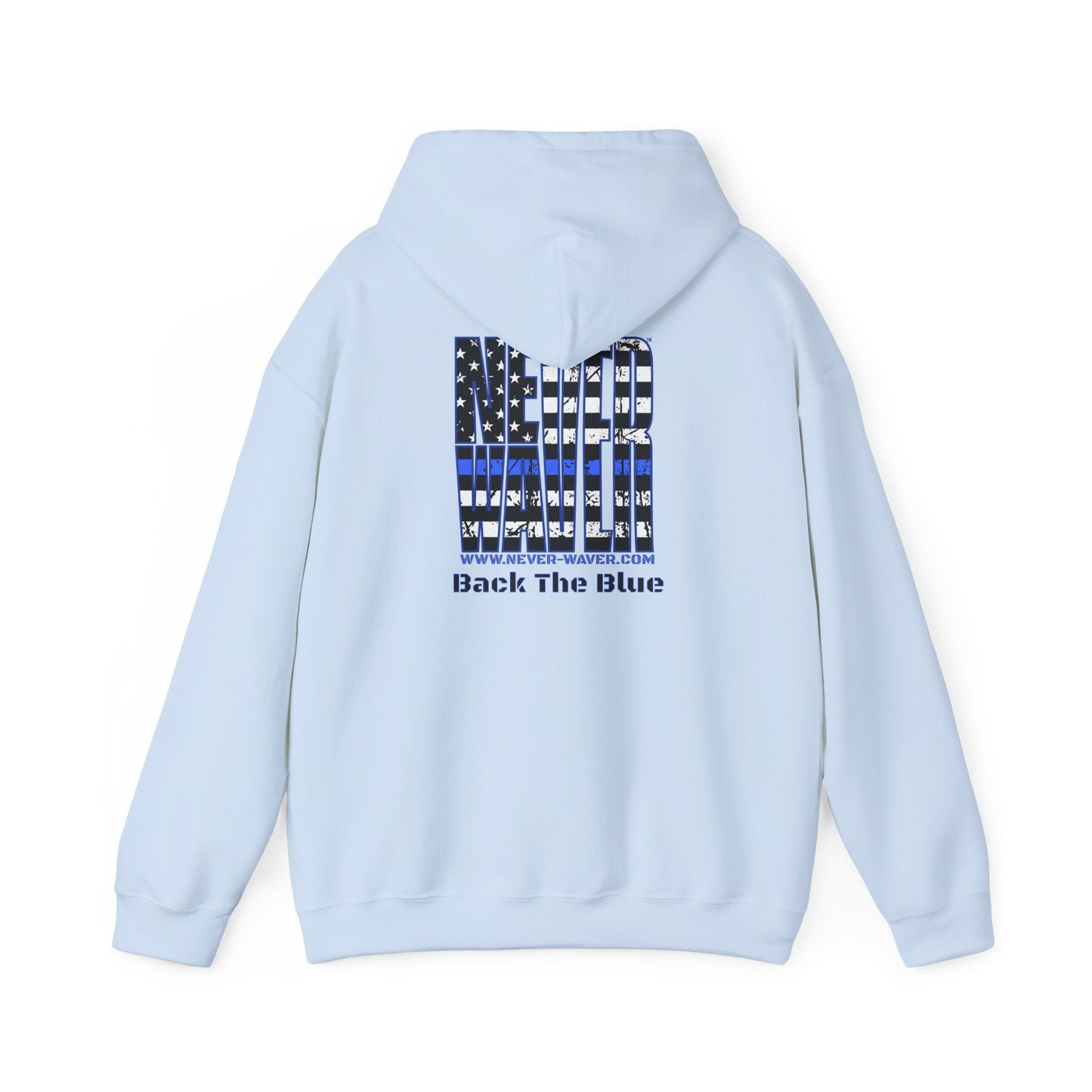 Never Waver Back The Blue  Unisex Heavy Blend™ Hooded Sweatshirt