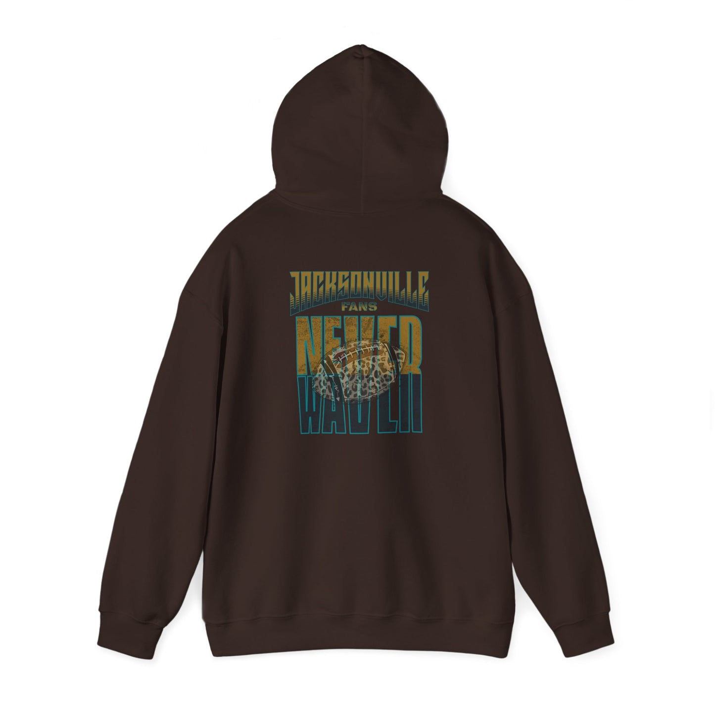 Jacksonville Fans Never Waver W-Leopard Football Unisex Heavy Blend™ Hooded Sweatshirt