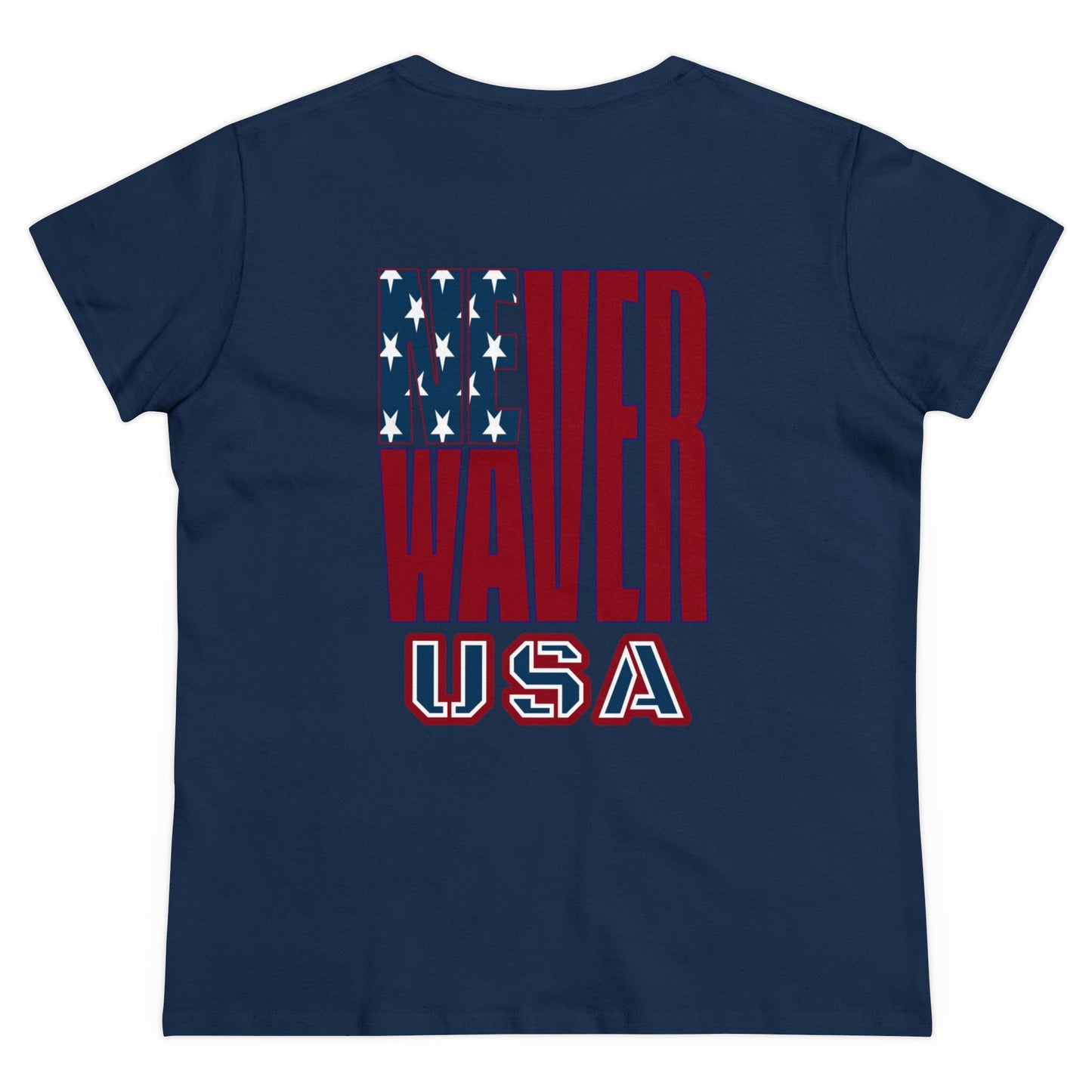 Never Waver USA Women's Midweight Cotton Tee