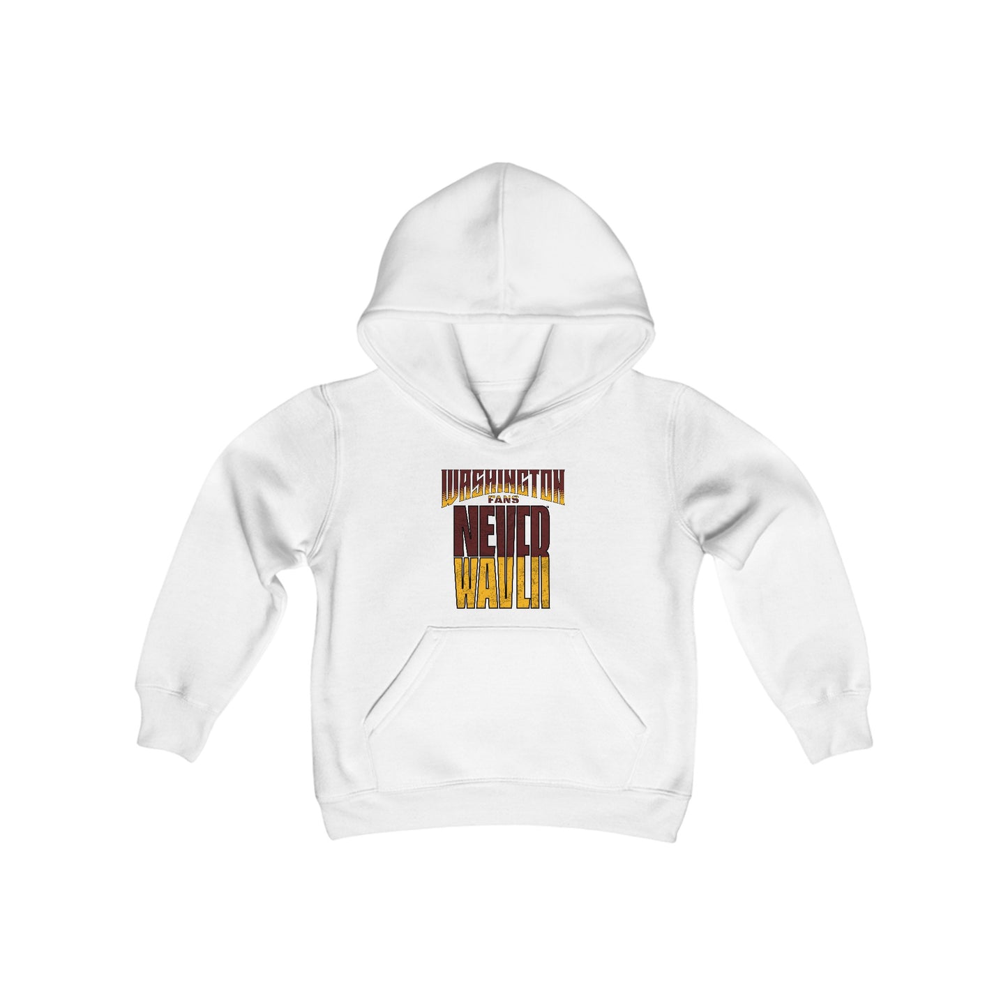 Washington Fans Never Waver Youth Heavy Blend Hooded Sweatshirt