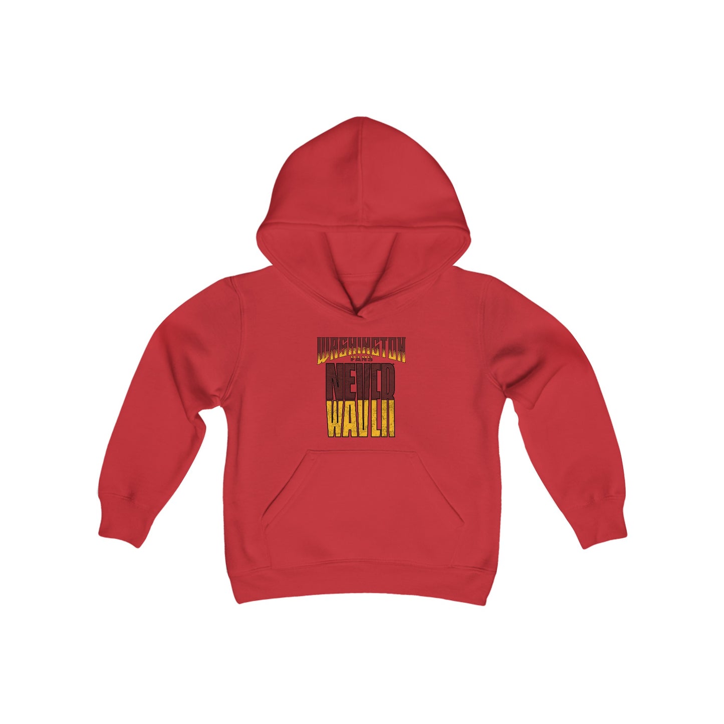 Washington Fans Never Waver Youth Heavy Blend Hooded Sweatshirt